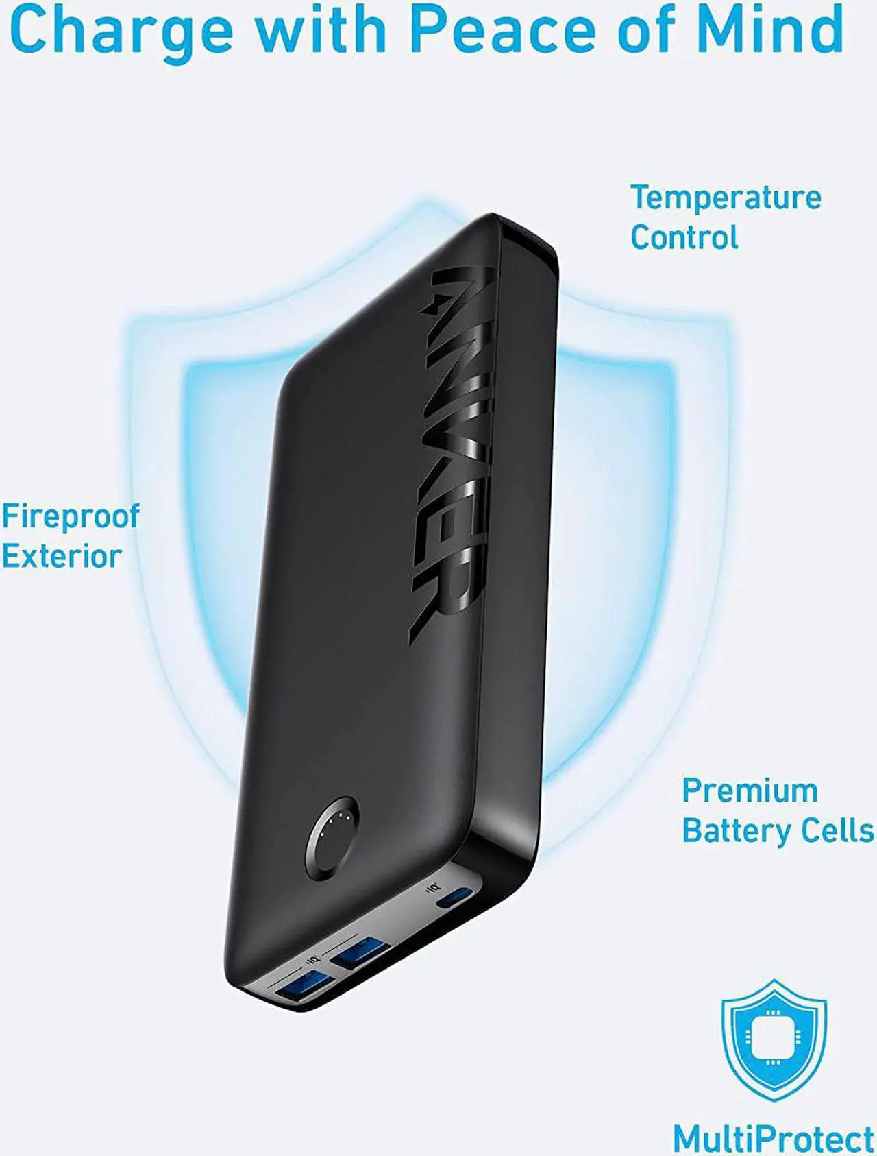 Alt view image 6 of 7 - Anker 335 Power Bank (PowerCore 20K), 20W Portable Charger with USB-C Fast Charging, 20000mAh, Works for iPhone 13/12 Series, Samsung, iPad Pro, AirPods, Apple Watch, and More