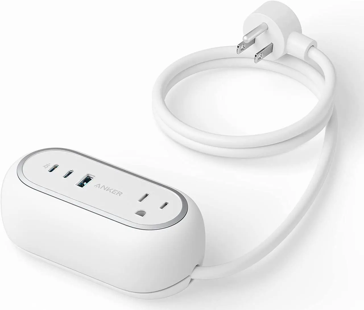 Main image of Anker GanPrime 65W Charging Station, 615 USB C Power Strip for Travel and Work, 5-in-1 Power Strip with 2AC,2 USB C and 1 USB A, Power Delivery for iPhone, Samsung, iPad, MacBook, and More.(White)