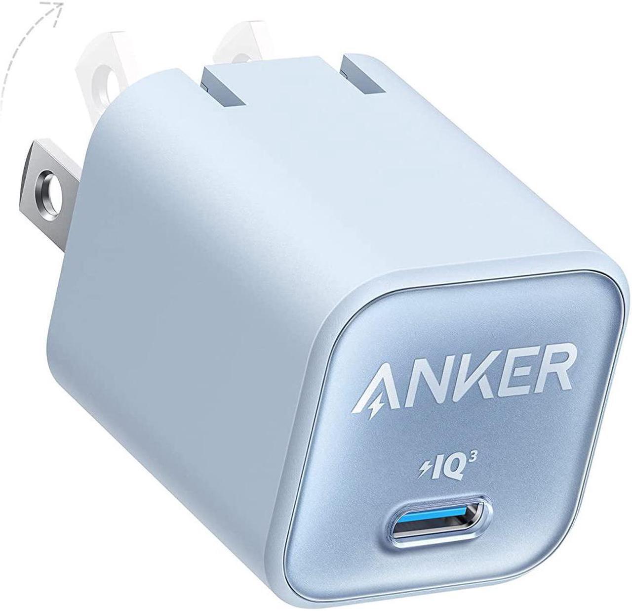 Main image of USB C GaN Charger 30W, Anker 511 Charger (Nano 3), PIQ 3.0 Foldable PPS Fast Charger for iPhone 15/15 Pro/14/14 Pro Max/13, Galaxy, iPad (Cable Not Included) - Misty Blue