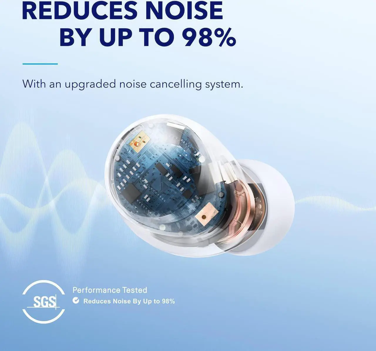 Alt view image 3 of 7 - soundcore by Anker Space A40 Adaptive Active Noise Cancelling Wireless Earbuds, Reduce Noise by Up to 98%, Ultra Long 50H Playtime, 10H Single Playtime, Hi-Res Sound, Comfortable Fit, Wireless Charge