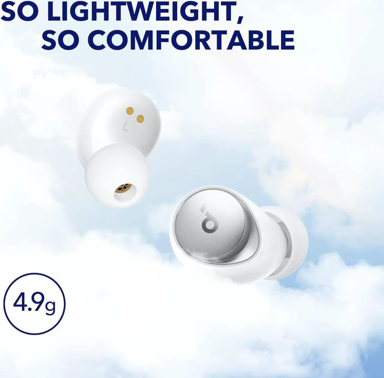 Alt view image 7 of 7 - soundcore by Anker Space A40 Adaptive Active Noise Cancelling Wireless Earbuds, Reduce Noise by Up to 98%, Ultra Long 50H Playtime, 10H Single Playtime, Hi-Res Sound, Comfortable Fit, Wireless Charge