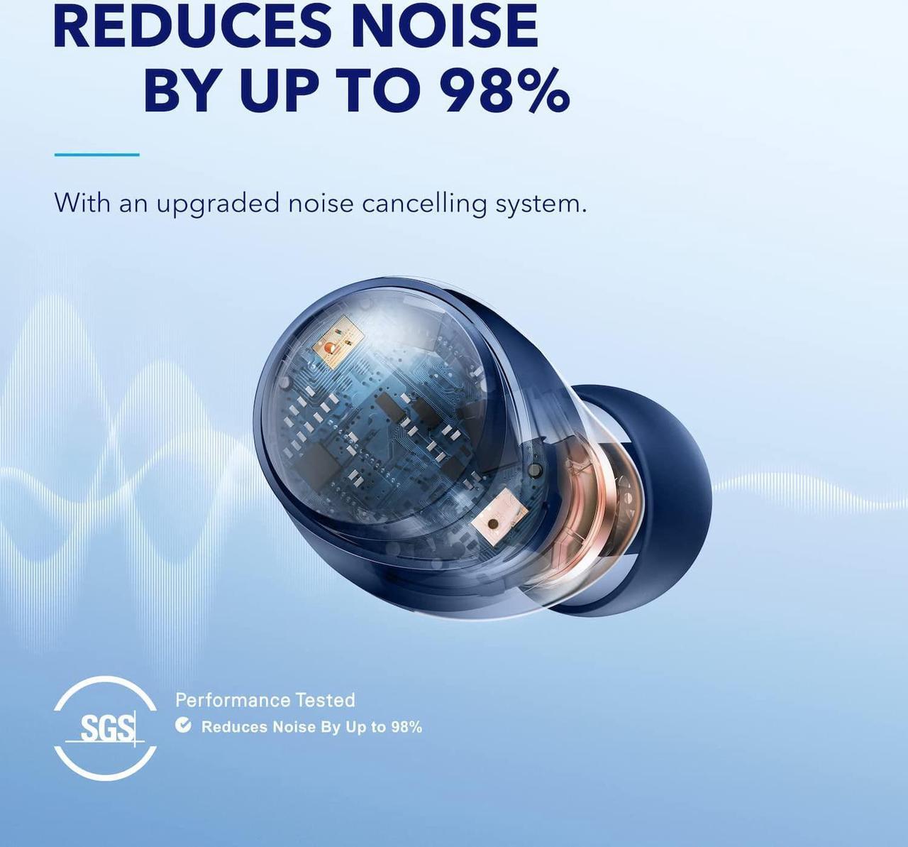 Alt view image 3 of 7 - soundcore by Anker Space A40 Adaptive Active Noise Cancelling Wireless Earbuds, Reduce Noise by Up to 98%, Ultra Long 50H Playtime, 10H Single Playtime, Hi-Res Sound, Comfortable Fit, Wireless Charge