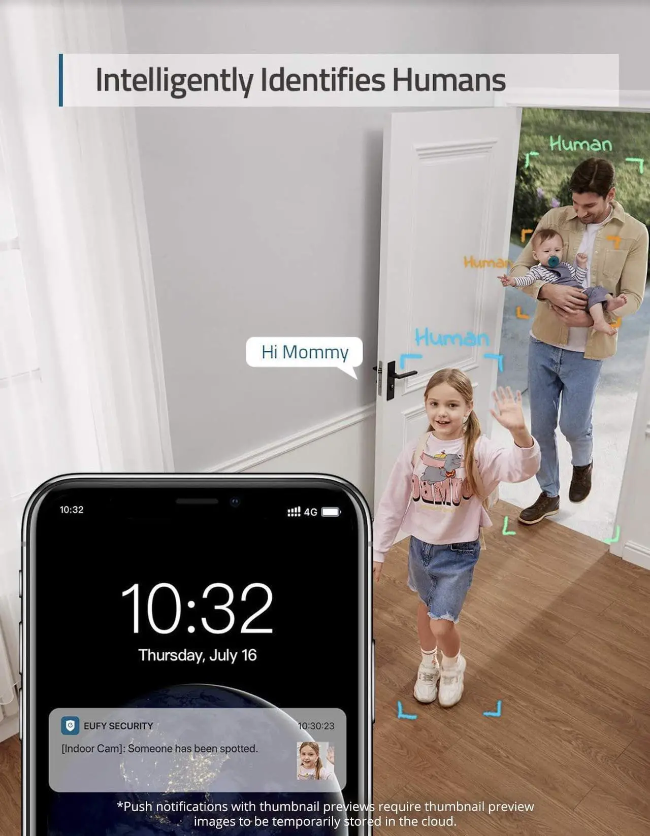 Alt view image 4 of 7 - eufy Security Solo IndoorCam C24 (4 Pack), Plug-in Security Indoor Camera with Wi-Fi, IP Camera, Human and Pet AI, Works with Voice Assistants, Night Vision, Two-Way Audio, HomeBase Not Required