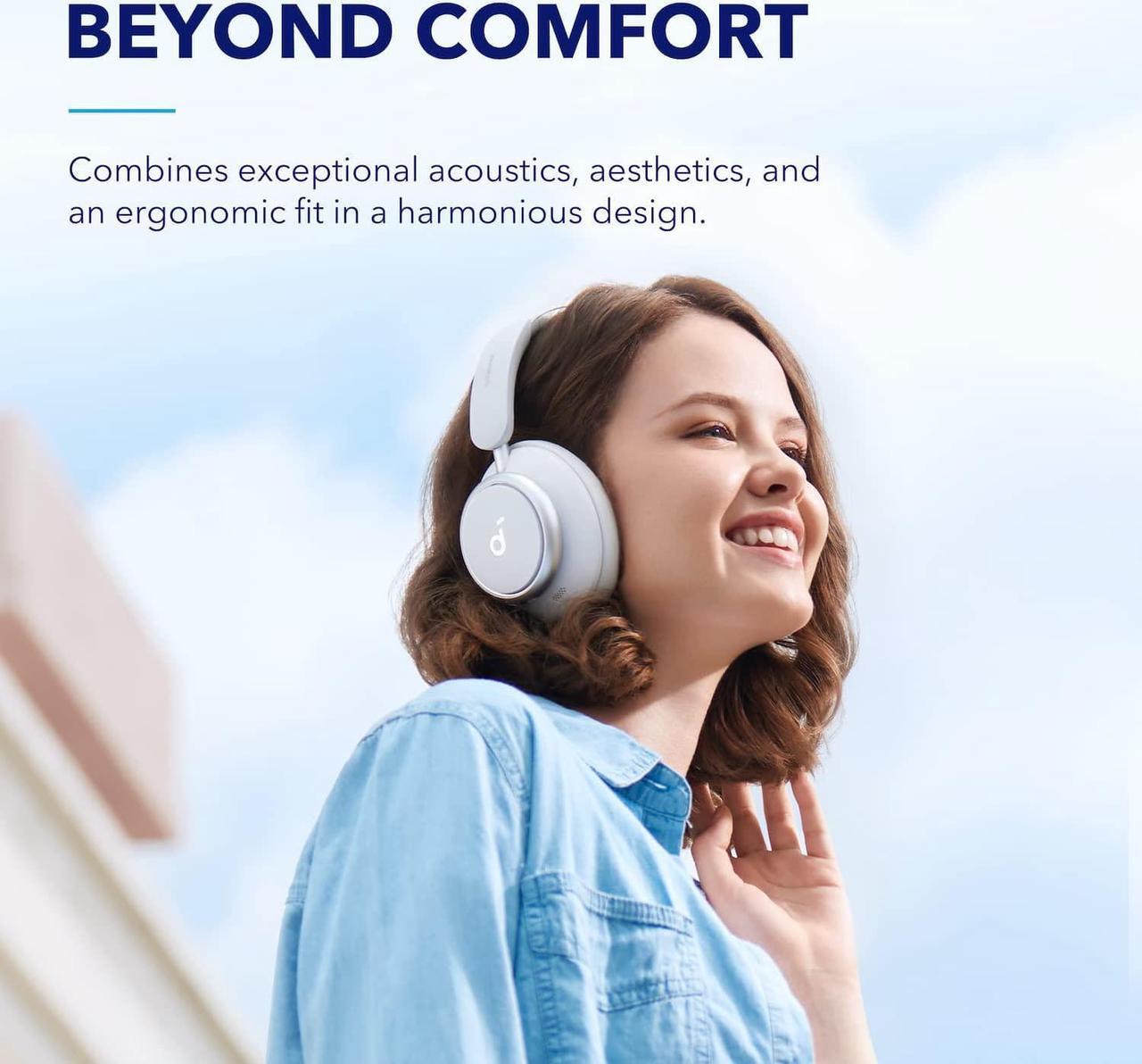 Alt view image 6 of 7 - soundcore by Anker Space Q45 Adaptive Noise Cancelling Headphones, Reduce Noise by Up to 98%, Ultra Long 50H Playtime, App Control, Hi-Res Sound with Details, Bluetooth 5.3, Ideal for Traveling White