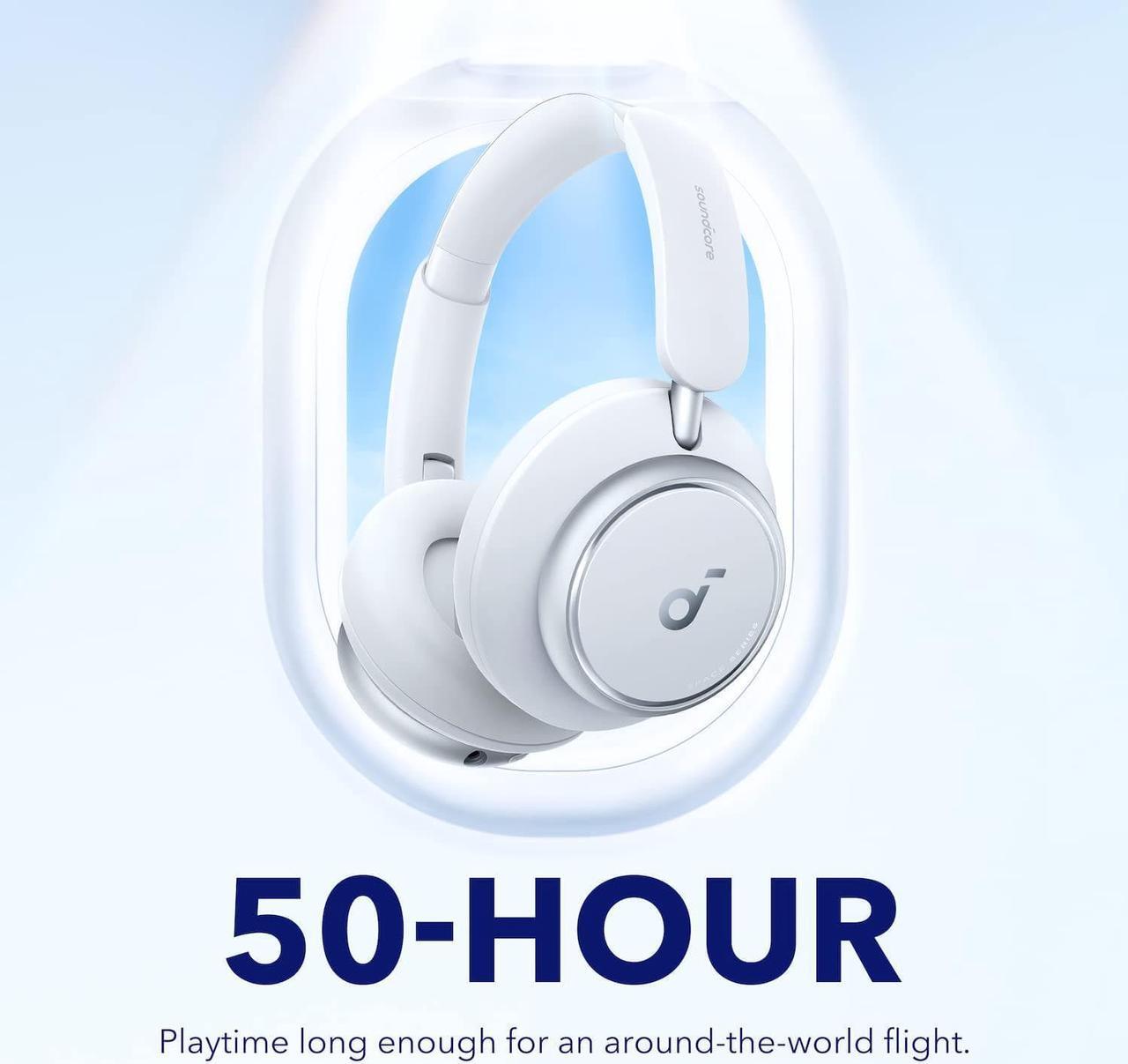 Alt view image 7 of 7 - soundcore by Anker Space Q45 Adaptive Noise Cancelling Headphones, Reduce Noise by Up to 98%, Ultra Long 50H Playtime, App Control, Hi-Res Sound with Details, Bluetooth 5.3, Ideal for Traveling White
