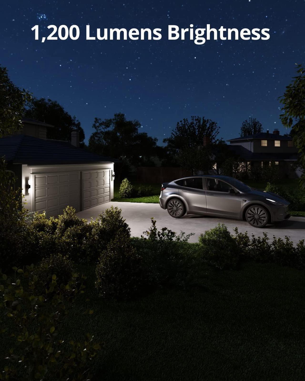 Alt view image 3 of 7 - eufy Security S100 Wired Wall Light Cam, Security Camera Outdoor, 2K Camera with 1200 Lumen Light, Color Night Vision, Motion Activated Light, AI Smart Detection, IP65 Waterproof, No Monthly Fee