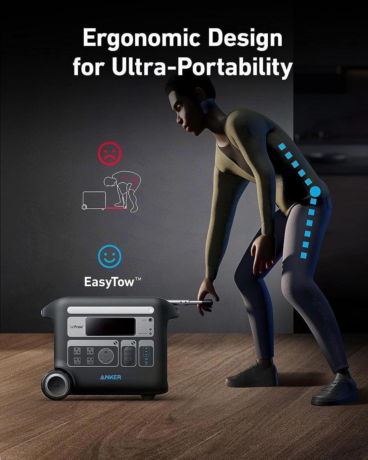 Alt view image 4 of 7 - Anker SOLIX F2000 Portable Power Station, PowerHouse 767, 2400W Solar Generator, GaNPrime Battery Generators for Home Use, LiFePO4 Power Station for Outdoor Camping, and RVs (Solar Panel Optional)