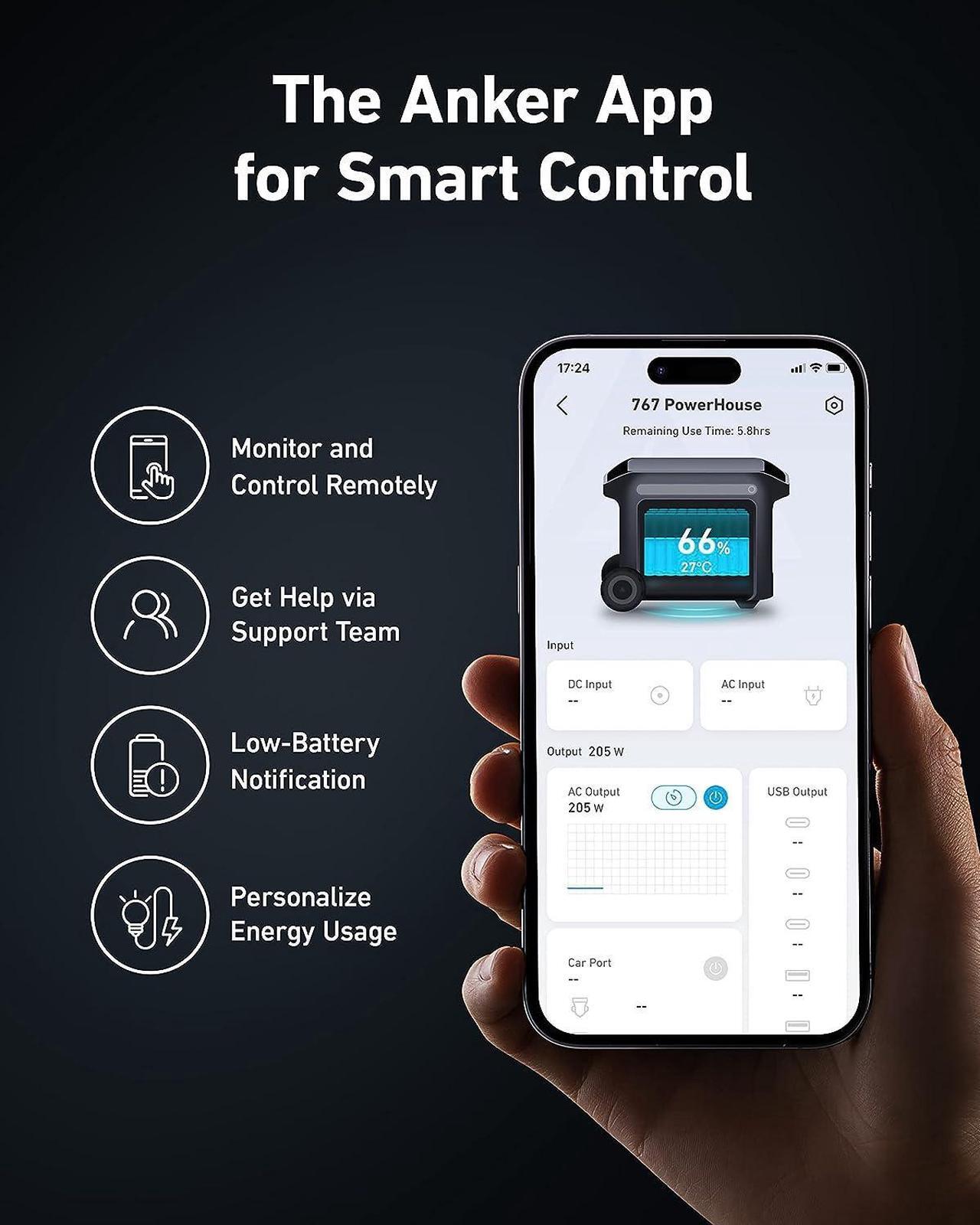 Alt view image 7 of 7 - Anker SOLIX F2000 Portable Power Station, PowerHouse 767, 2400W Solar Generator, GaNPrime Battery Generators for Home Use, LiFePO4 Power Station for Outdoor Camping, and RVs (Solar Panel Optional)