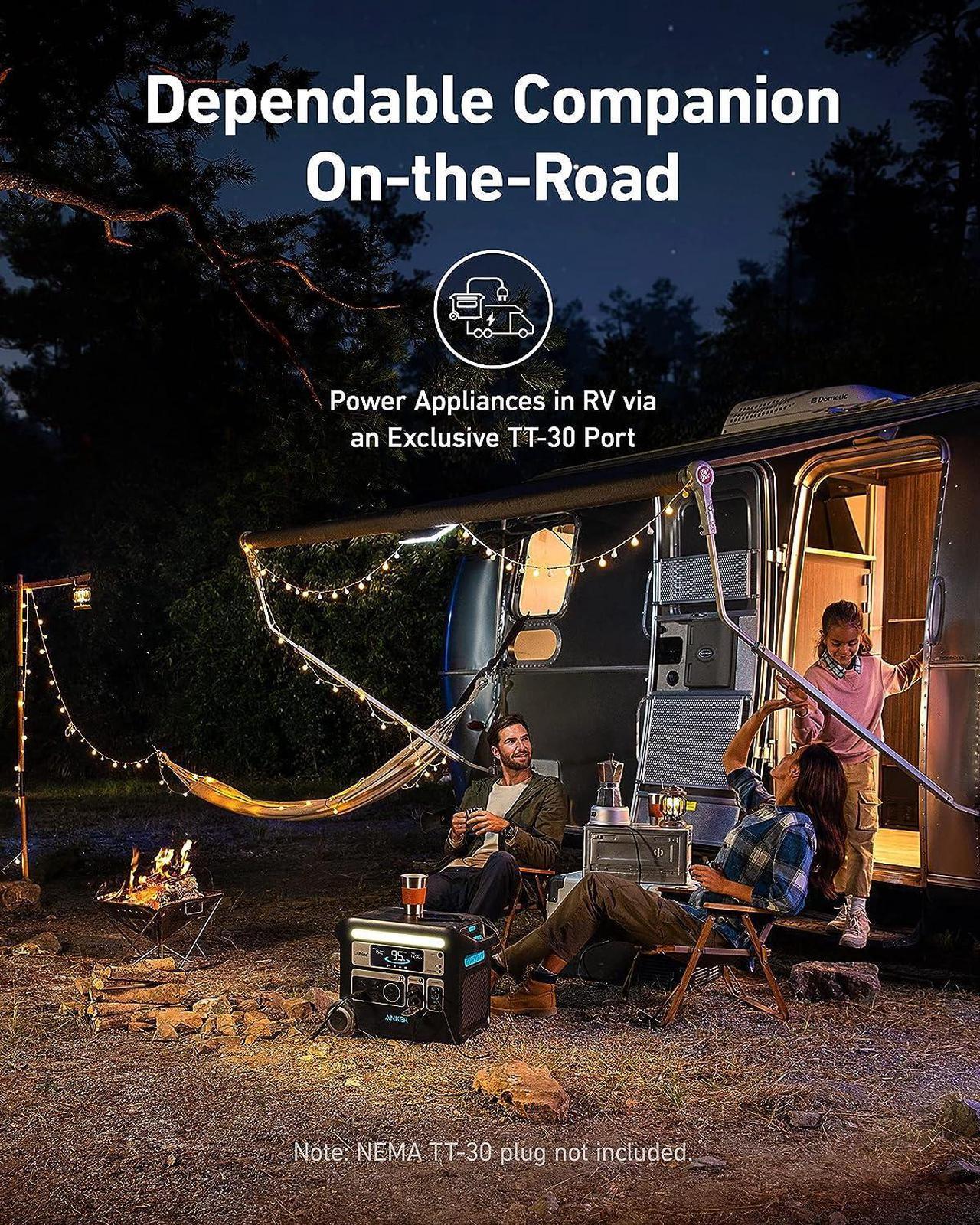Alt view image 5 of 7 - Anker SOLIX F2000 Portable Power Station, PowerHouse 767, 2400W Solar Generator, GaNPrime Battery Generators for Home Use, LiFePO4 Power Station for Outdoor Camping, and RVs (Solar Panel Optional)