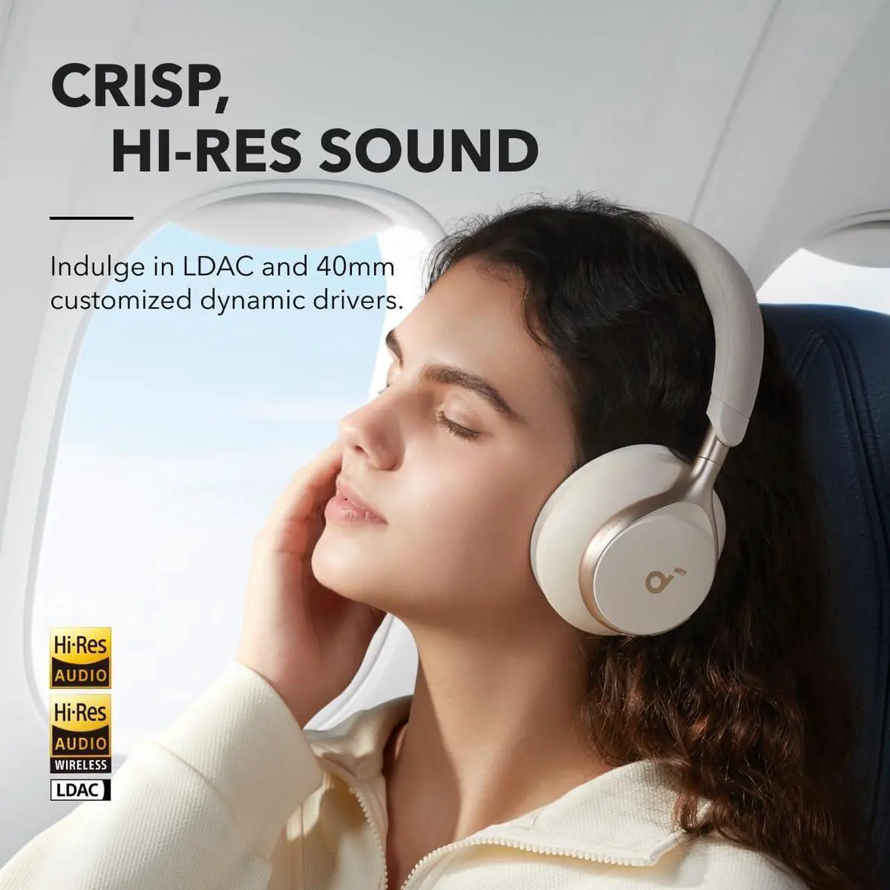 Alt view image 4 of 6 - Soundcore by Anker, Space One, Active Noise Cancelling Headphones, 2X Stronger Voice Reduction, 40H ANC Playtime, App Control,LDAC Hi-Res Wireless Audio,Comfortable Fit,Clear Calls, Bluetooth 5.3