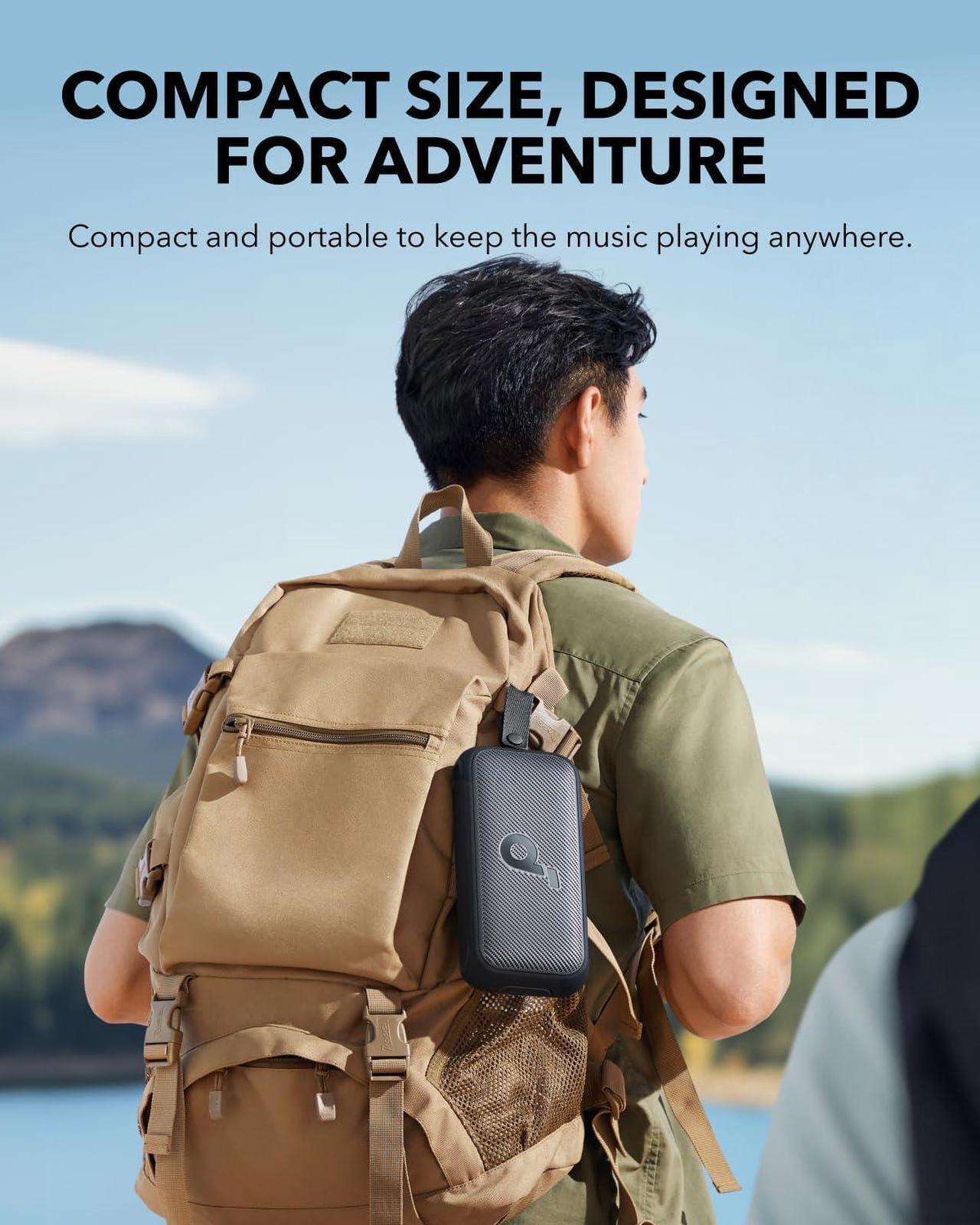 Alt view image 3 of 6 - Soundcore Motion 300 Wireless Hi-Res Portable Speaker with BassUp, Bluetooth Speaker with SmartTune Technology, 30W Stereo Sound, 13H Playback, and IPX7 Waterproof, for Backyard, Camping, and Hiking