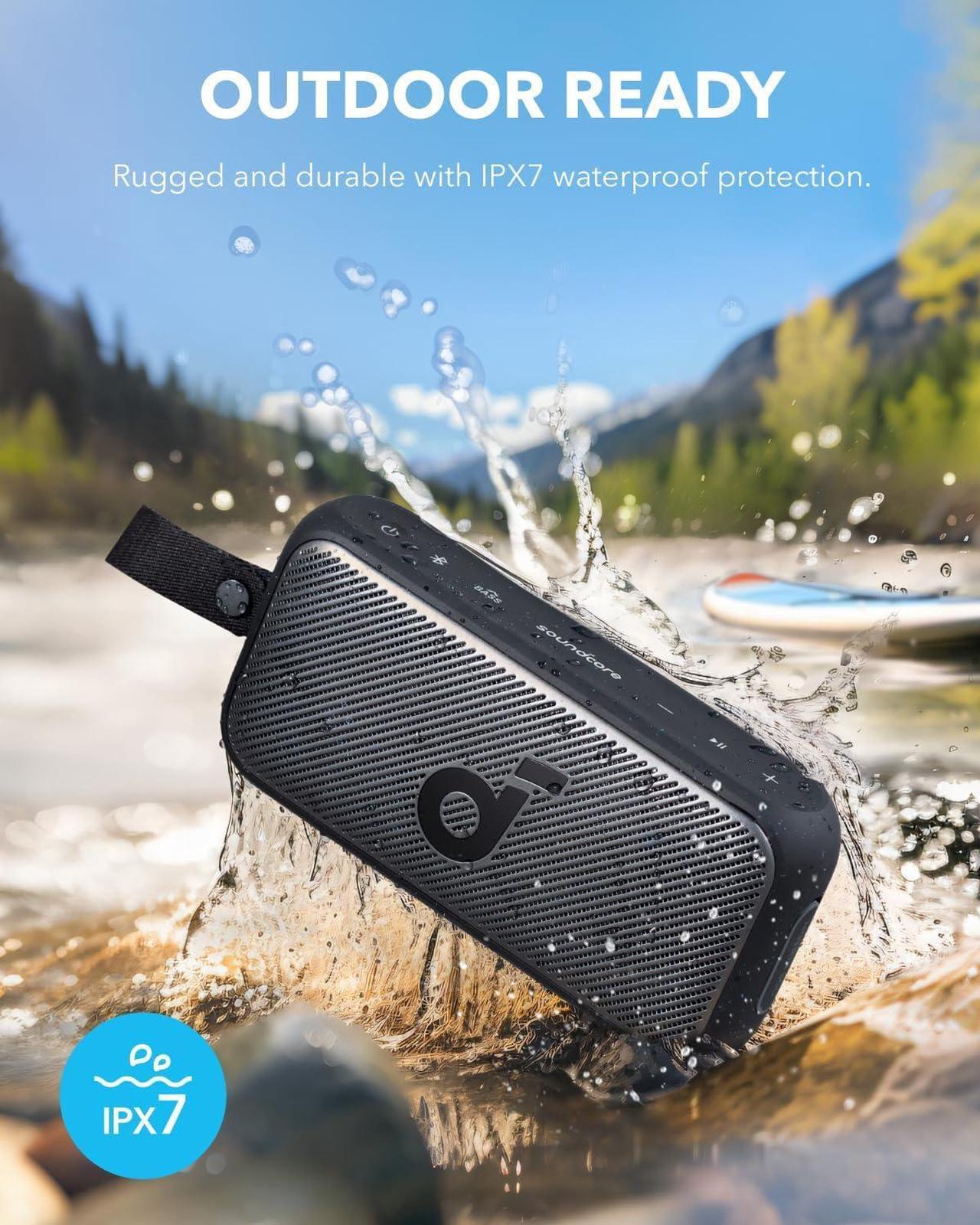 Alt view image 6 of 6 - Soundcore Motion 300 Wireless Hi-Res Portable Speaker with BassUp, Bluetooth Speaker with SmartTune Technology, 30W Stereo Sound, 13H Playback, and IPX7 Waterproof, for Backyard, Camping, and Hiking