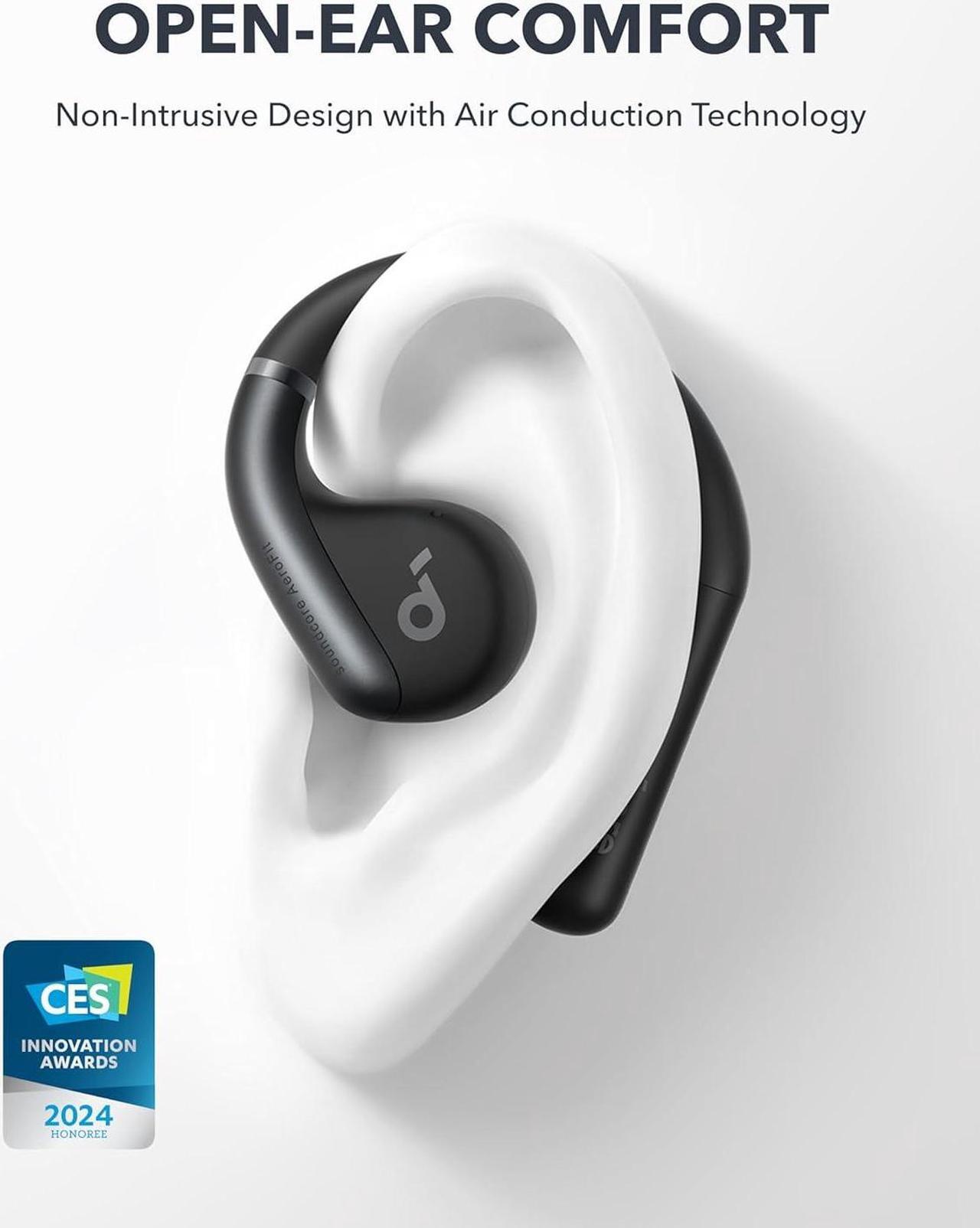 Alt view image 2 of 6 - Soundcore by Anker, AeroFit Open-Ear Headphones, Ultra Comfort, Snug Fit, Ergonomic Ear Hook, Balanced Sound, IPX7 Waterproof, 42H Playtime, Bluetooth 5.3, App Control, Clear Calls, Wireless Earbuds