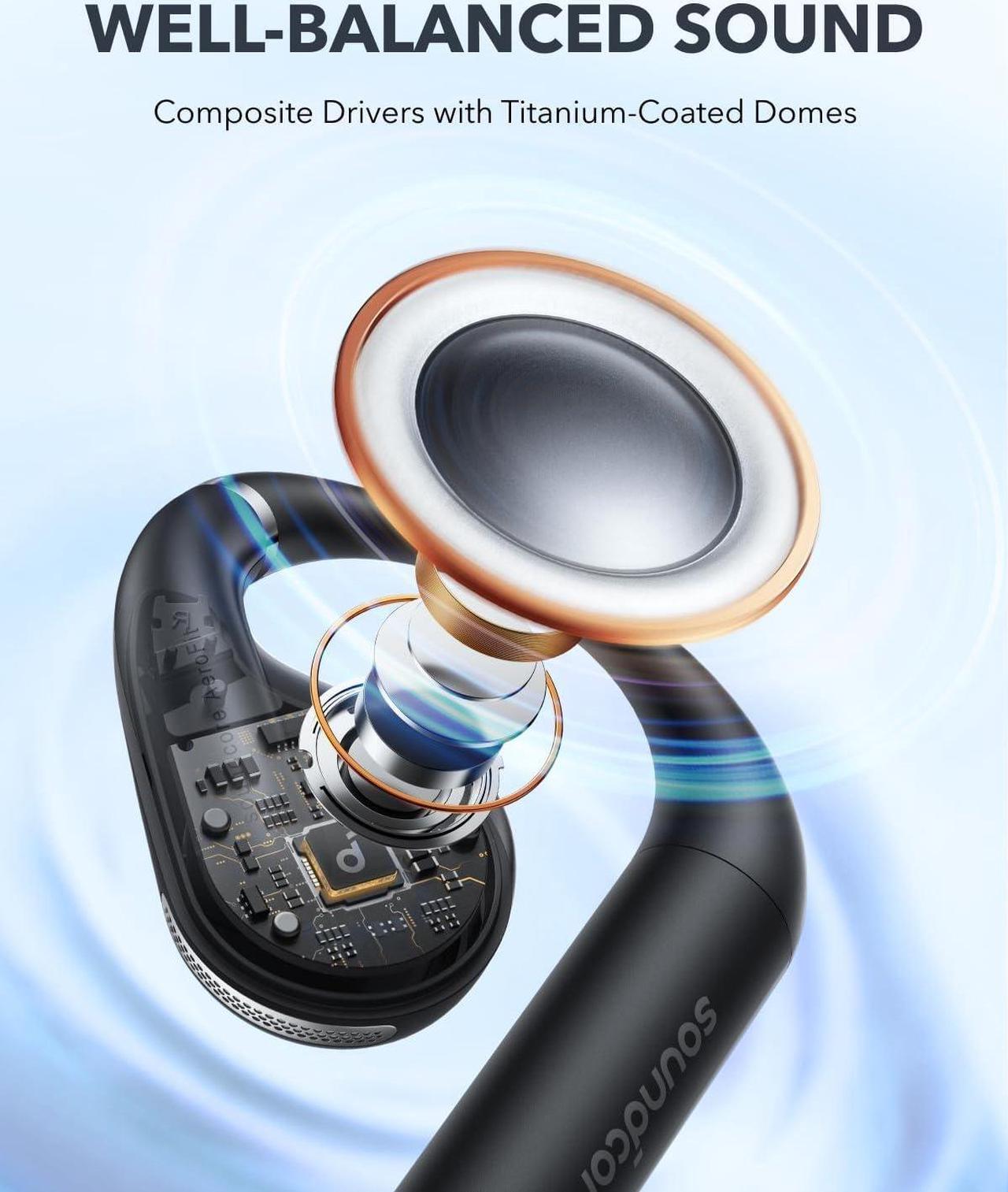 Alt view image 4 of 6 - Soundcore by Anker, AeroFit Open-Ear Headphones, Ultra Comfort, Snug Fit, Ergonomic Ear Hook, Balanced Sound, IPX7 Waterproof, 42H Playtime, Bluetooth 5.3, App Control, Clear Calls, Wireless Earbuds
