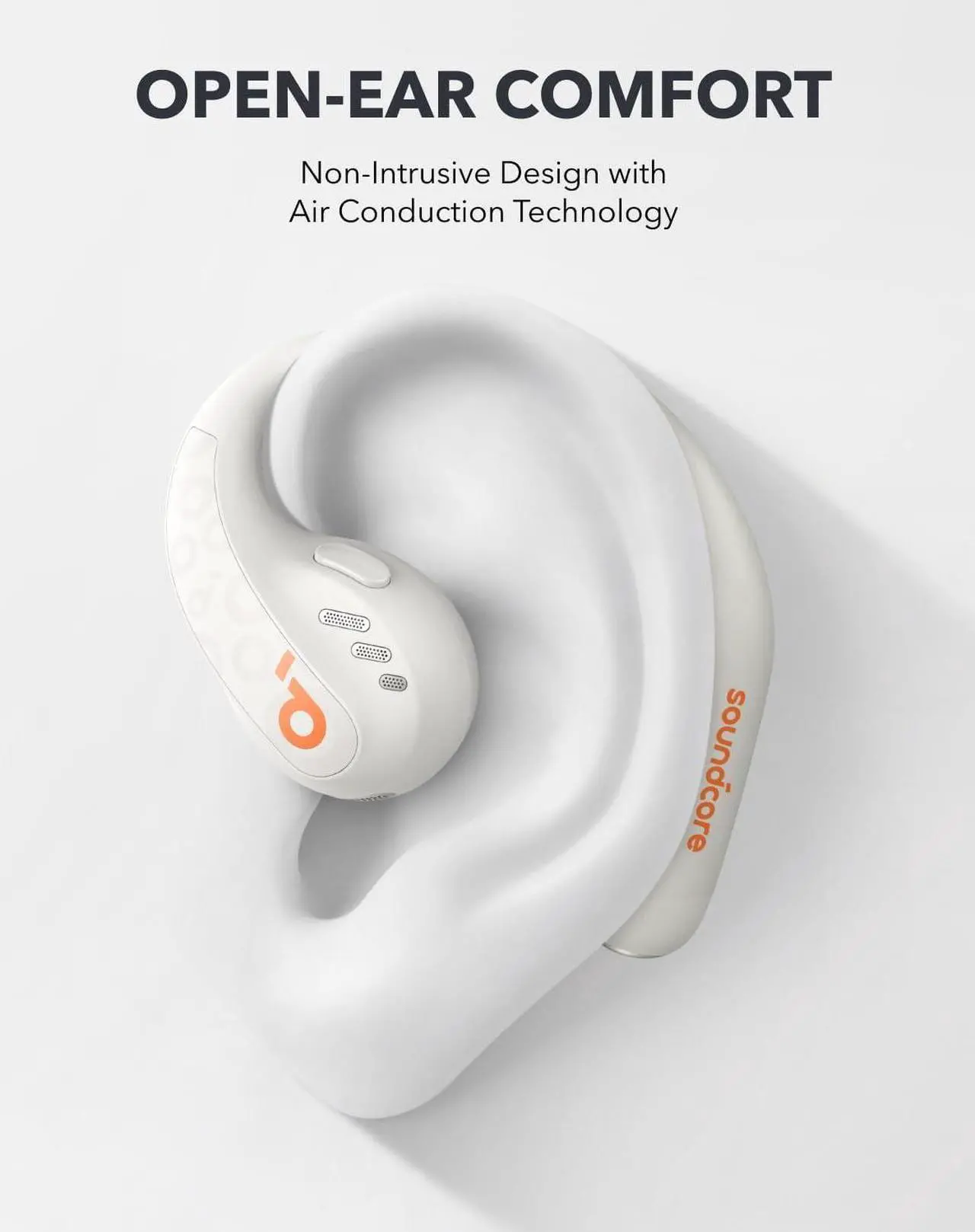 Alt view image 4 of 6 - Soundcore by Anker AeroFit Pro Open-Ear Headphones, Ultra Comfort, Secure Fit, Ergonomic Design, Rich Sound with LDAC, Bluetooth 5.3, IPX5 Water-Resistant, 46H Playtime, App Control, Wireless Earbuds
