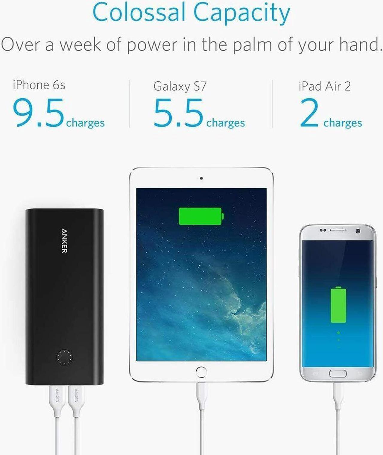 Alt view image 7 of 7 - Anker PowerCore 26800mAh Power Bank 3-Port Portable Charger Battery Backup QC3.0 (Renewed)