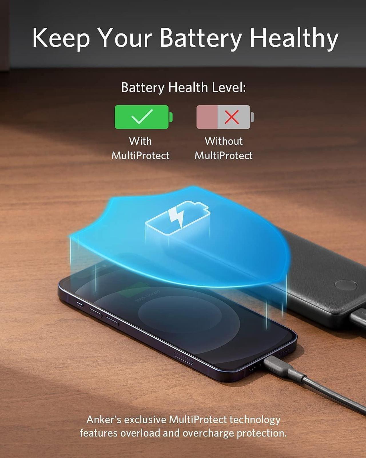 Alt view image 4 of 7 - Anker Portable Charger, Power Bank, 10,000 mAh Battery Pack with PowerIQ Charging Technology and USB-C (Input Only) for iPhone 15/15 Plus/15 Pro/15 Pro Max iPhone 14/13 Series Samsung Galaxy (Renewed)