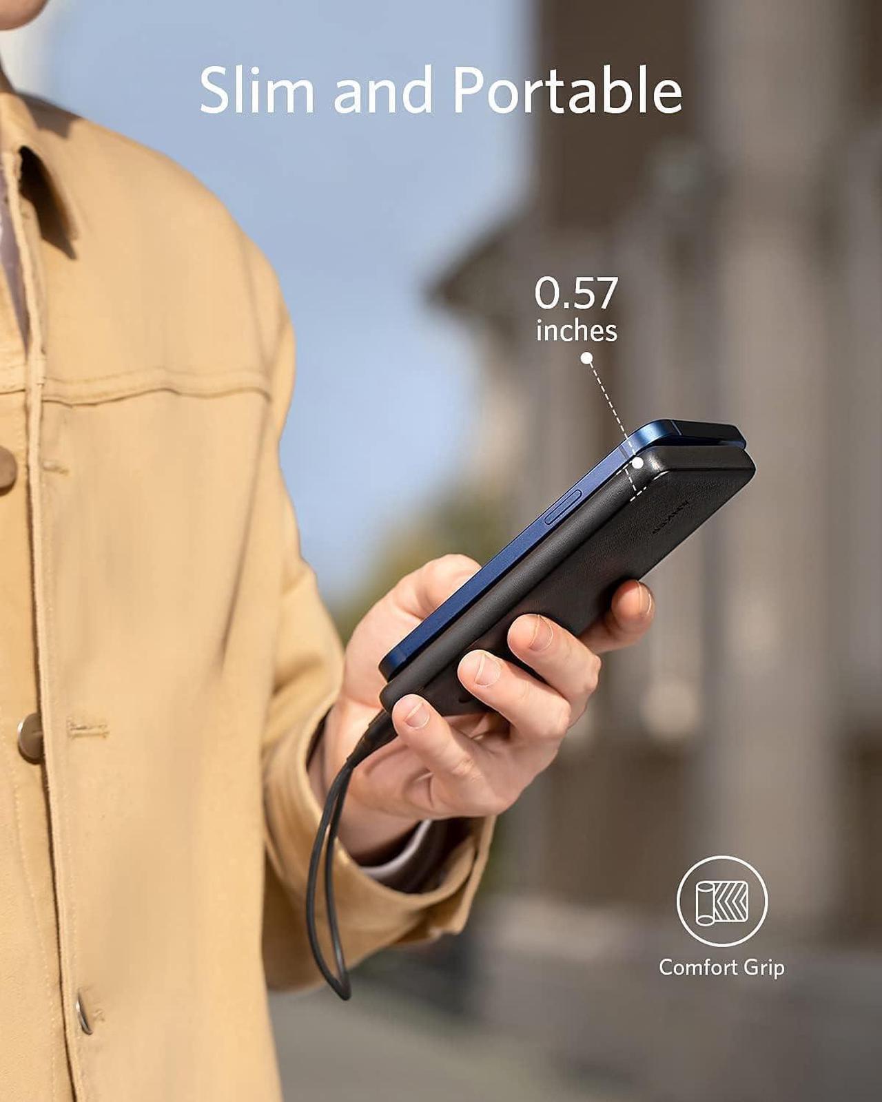 Alt view image 7 of 7 - Anker Portable Charger, Power Bank, 10,000 mAh Battery Pack with PowerIQ Charging Technology and USB-C (Input Only) for iPhone 15/15 Plus/15 Pro/15 Pro Max iPhone 14/13 Series Samsung Galaxy (Renewed)