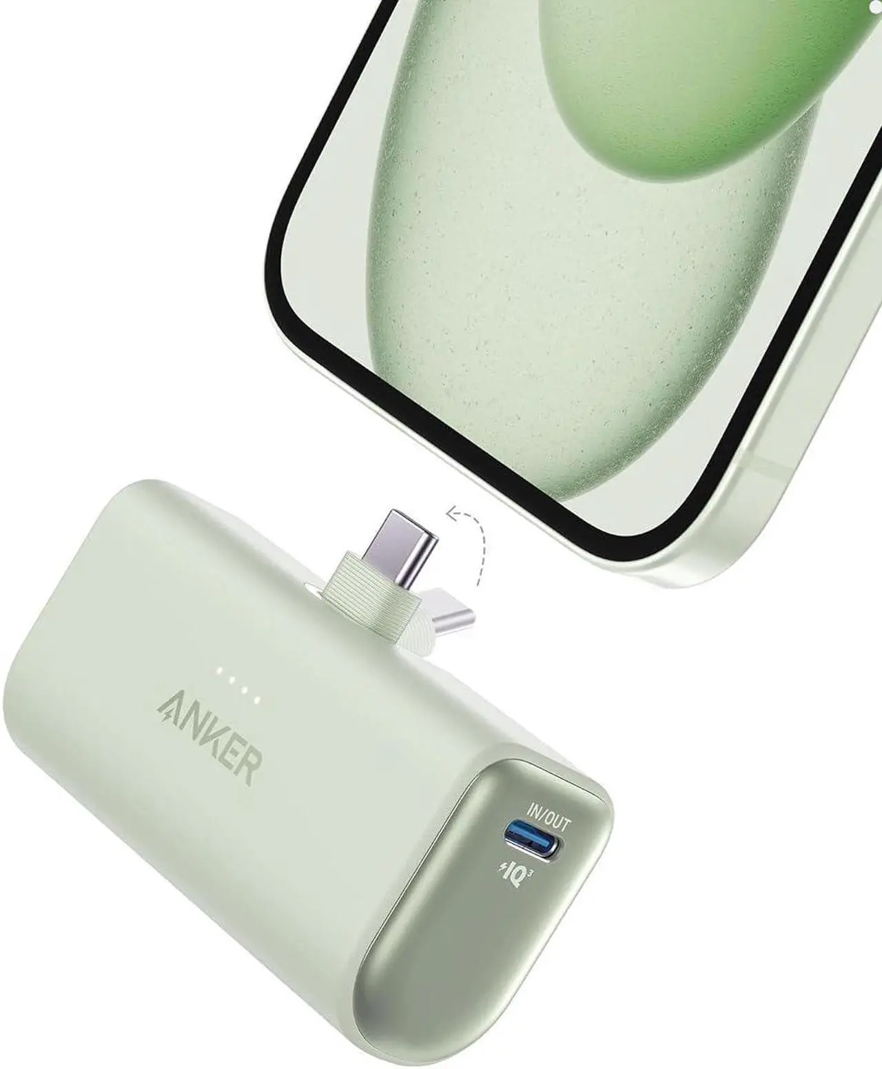 Main image of Anker Nano Power Bank with Built-in Foldable USB-C Connector, 5,000mAh Portable Charger 22.5W, for iPhone 15/15 Plus/15 Pro/15 Pro Max, Samsung S22/23 Series, Huawei, iPad Pro/Air, AirPods (Renewed)