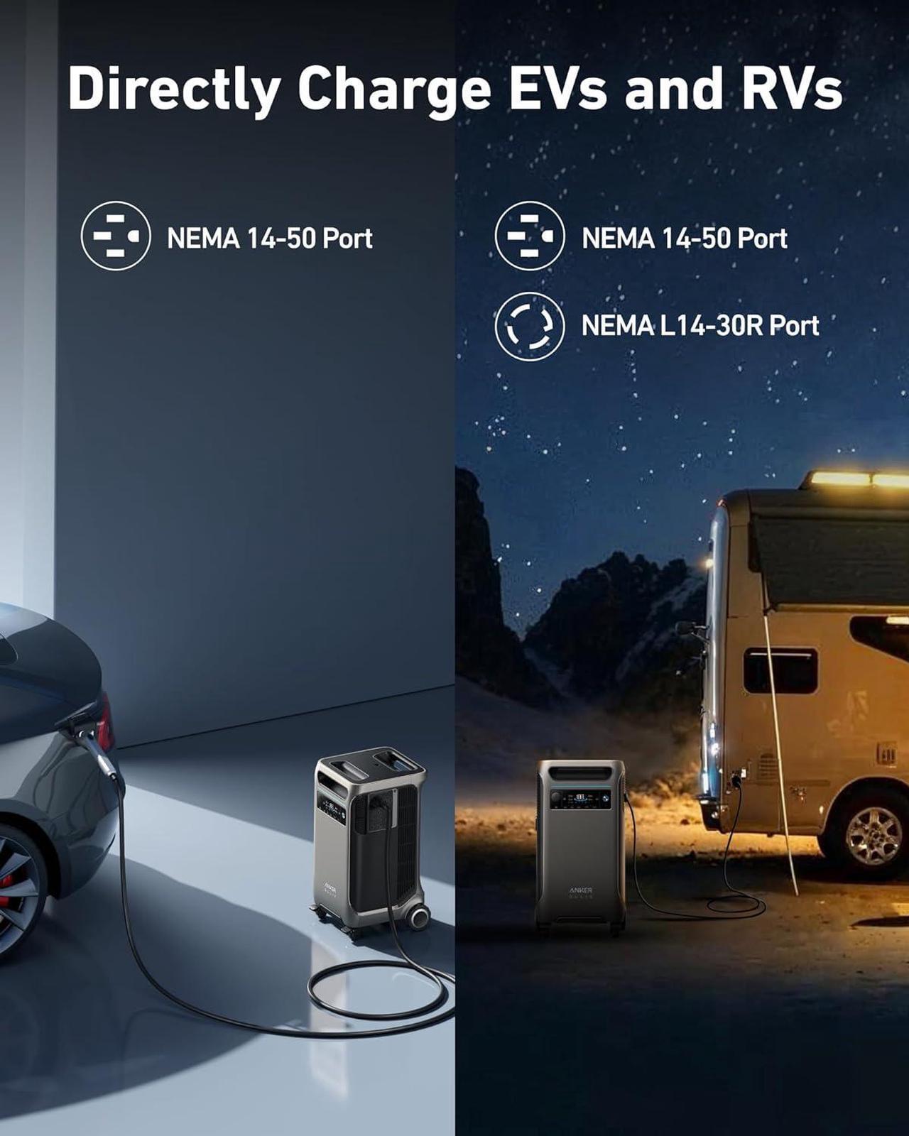 Alt view image 5 of 5 - Anker SOLIX F3800 Portable Power Station, 3840Wh, LiFePO4 Batteries, Ultra-High 6000W AC Output with 120V/240V, Solar Generator for Home Backup, RVs, Emergencies, Power Outages, and Outdoor Camping
