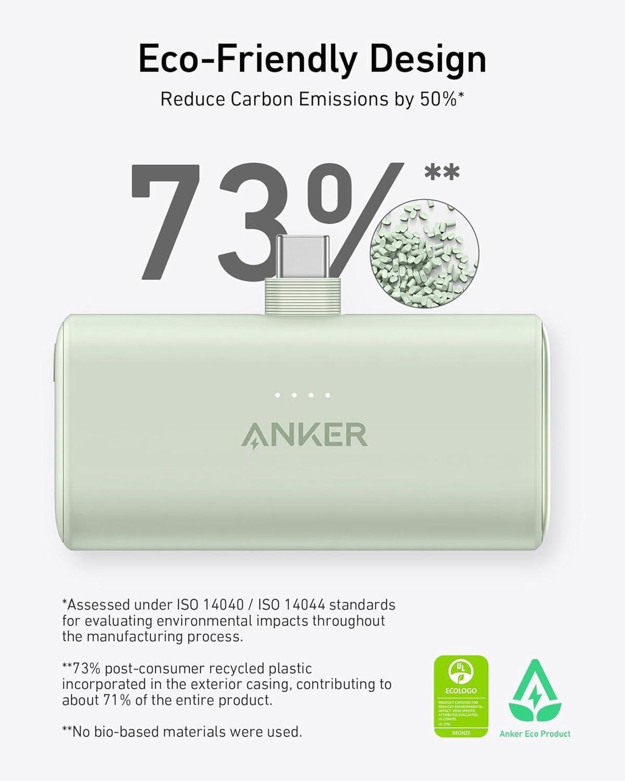 Alt view image 7 of 7 - Anker Nano Power Bank with Built-in Foldable USB-C Connector, 5,000mAh Portable Charger 22.5W, for iPhone 15/15 Plus/15 Pro/15 Pro Max, Samsung S22/23 Series, Huawei, iPad Pro/Air, AirPods, and More