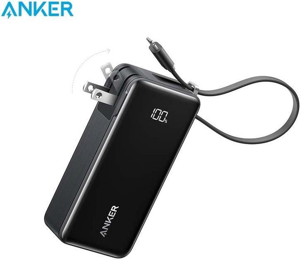 Main image of Anker Nano 3-in-1 Power Bank, Built-in Lightning Cable, USB-C Port, Foldable AC Plug for Fast Recharging, 30W Max Output, 10,000mAh Capacity, Compatible with iPhone 14 Series, AirPods, and More