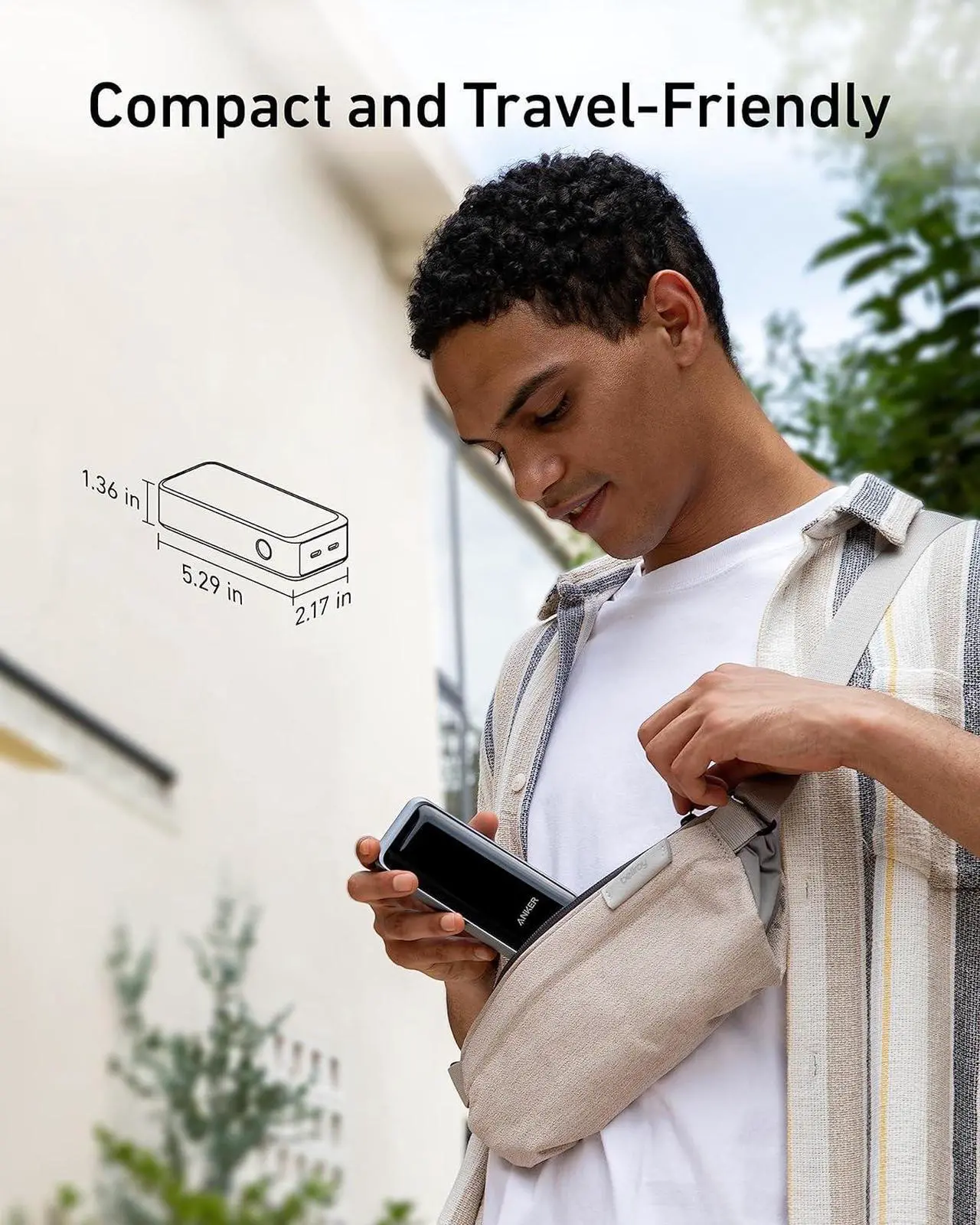 Alt view image 3 of 6 - Anker Prime Power Bank, 12,000 mAh 2-Port Portable Charger with 130W Output, Smart Digital Display, Compatible with iPhone 15/14/13 Series, MacBook, Dell
