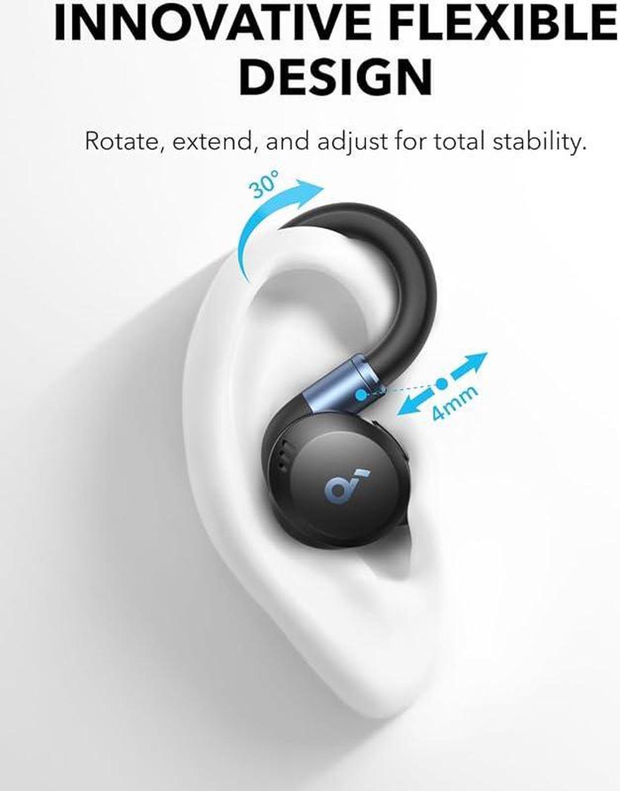 Alt view image 2 of 6 - Soundcore Sport X20 by Anker, True-Wireless Workout Earbuds, Rotatable and Extendable Ear Hooks, Noise Cancelling, Deep Bass, IP68 Waterproof, Sweatproof, Dustproof, 48H Play, Sport Earbuds for Gym