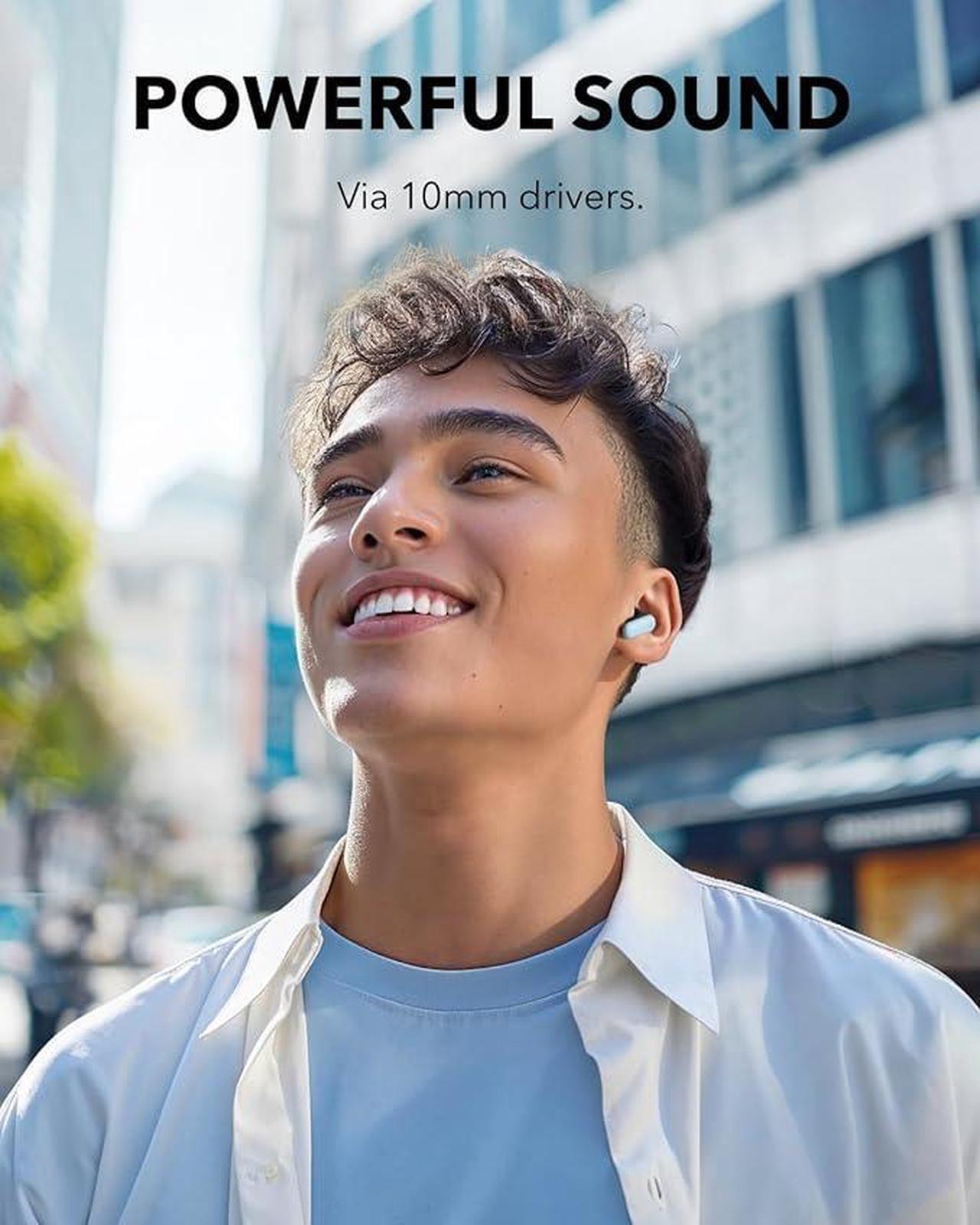 Alt view image 4 of 6 - Soundcore P30i by Anker Noise Cancelling Earbuds, Strong and Smart Noise Cancelling, Powerful Bass, 45H Playtime, 2-in-1 Case and Phone Stand, IP54, Wireless Earbuds, Bluetooth 5.4 Blue