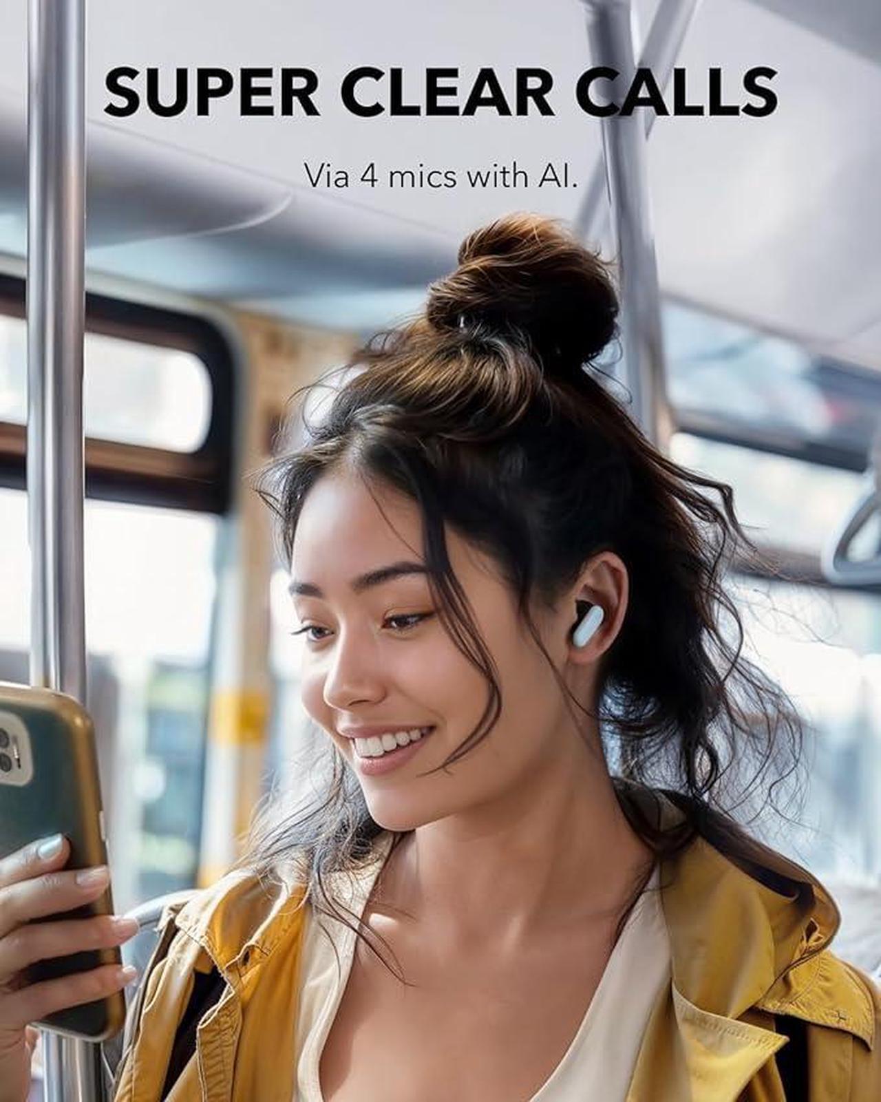 Alt view image 6 of 6 - Soundcore P30i by Anker Noise Cancelling Earbuds, Strong and Smart Noise Cancelling, Powerful Bass, 45H Playtime, 2-in-1 Case and Phone Stand, IP54, Wireless Earbuds, Bluetooth 5.4 Blue