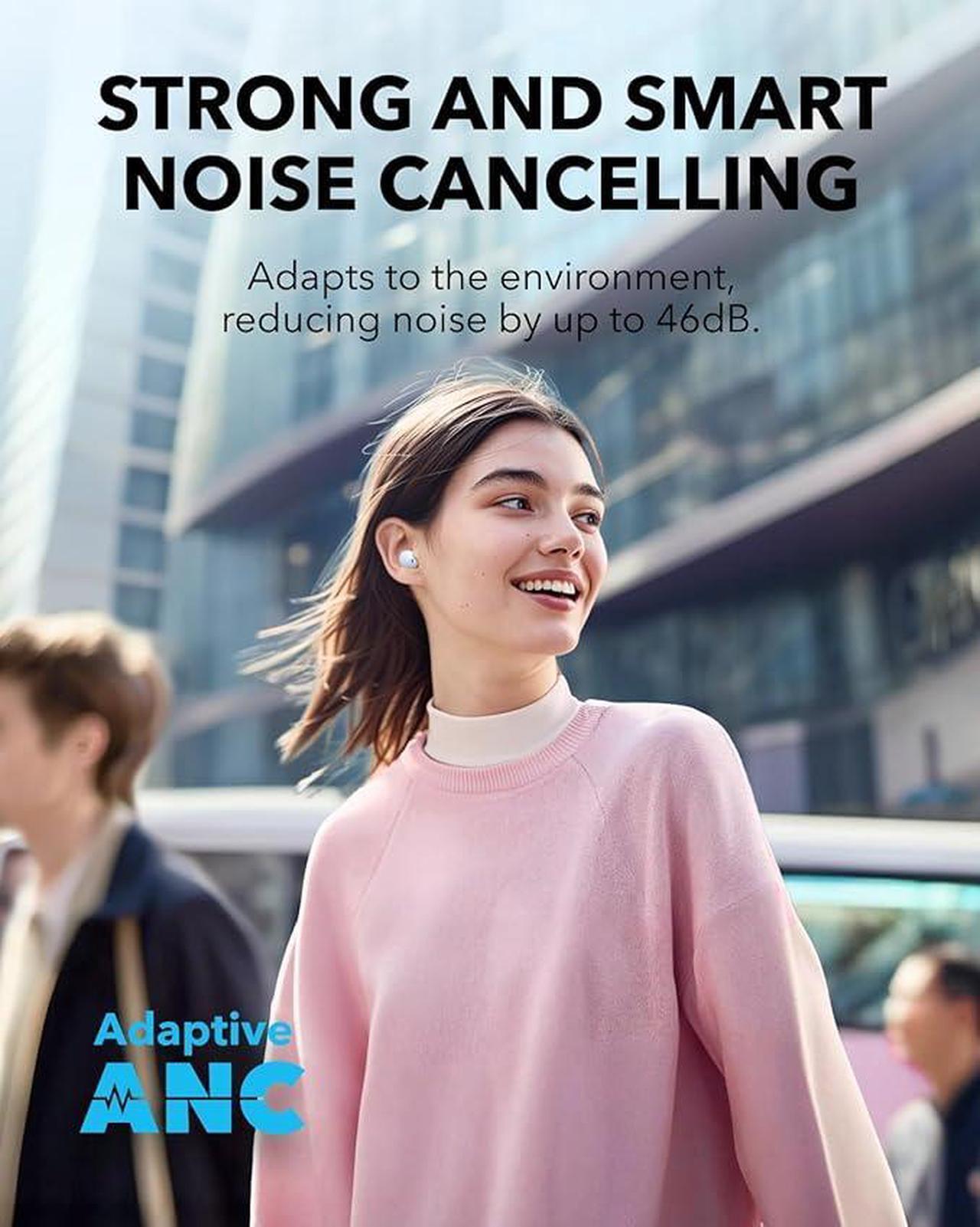 Alt view image 3 of 6 - Soundcore A30i by Anker, Smart Noise Cancelling Earbuds, Lipstick-Shaped Stylish Design, Tiny, Lightweight Comfort, Clear Sound, IP54, 15H Playtime in ANC Mode, Wireless Earbuds, Bluetooth 5.4 Blue