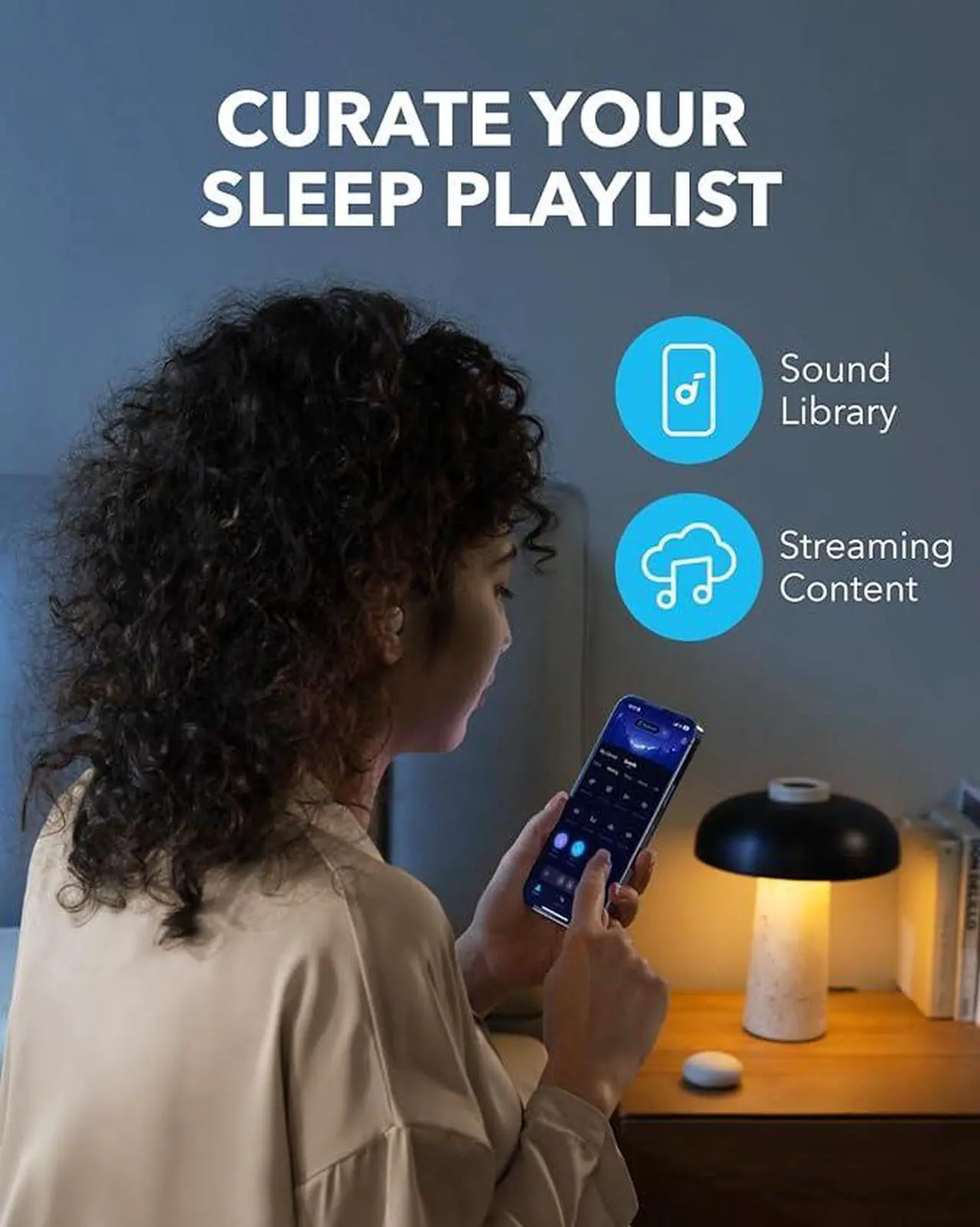 Alt view image 6 of 6 - Soundcore Sleep A20 by Anker Sleep Earbuds, Noise Blocking Sleep Headphones, Small Design for Side Sleepers, 80H Playtime, Stream Content via Bluetooth 5.3, Sleep Monitor, Personal Alarm