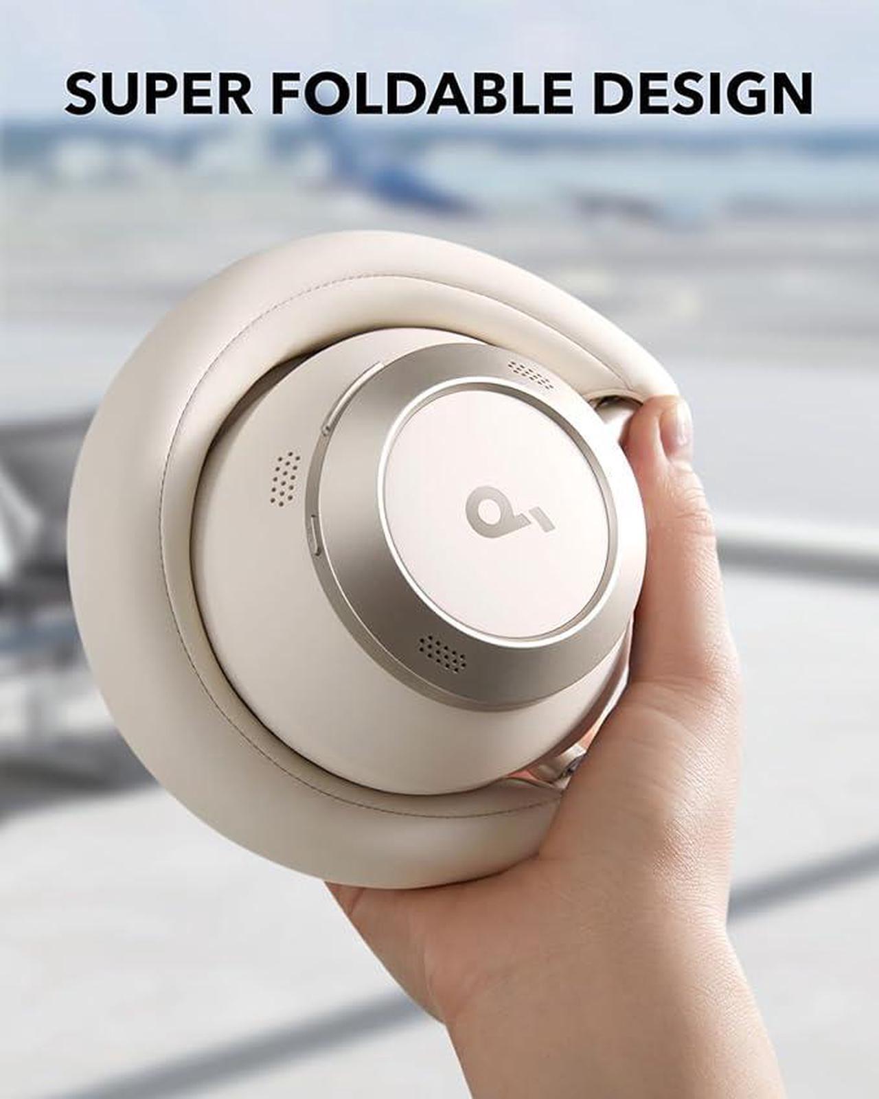 Alt view image 6 of 6 - Soundcore Space One Pro by Anker, Adaptive Active Noise Cancelling Headphones Driven by 6 Mics, Super Foldable Design, 60H Lossless Audio, Ultra-Fast Charging, Hi-Res Wireless Audio, Comfortable Fit