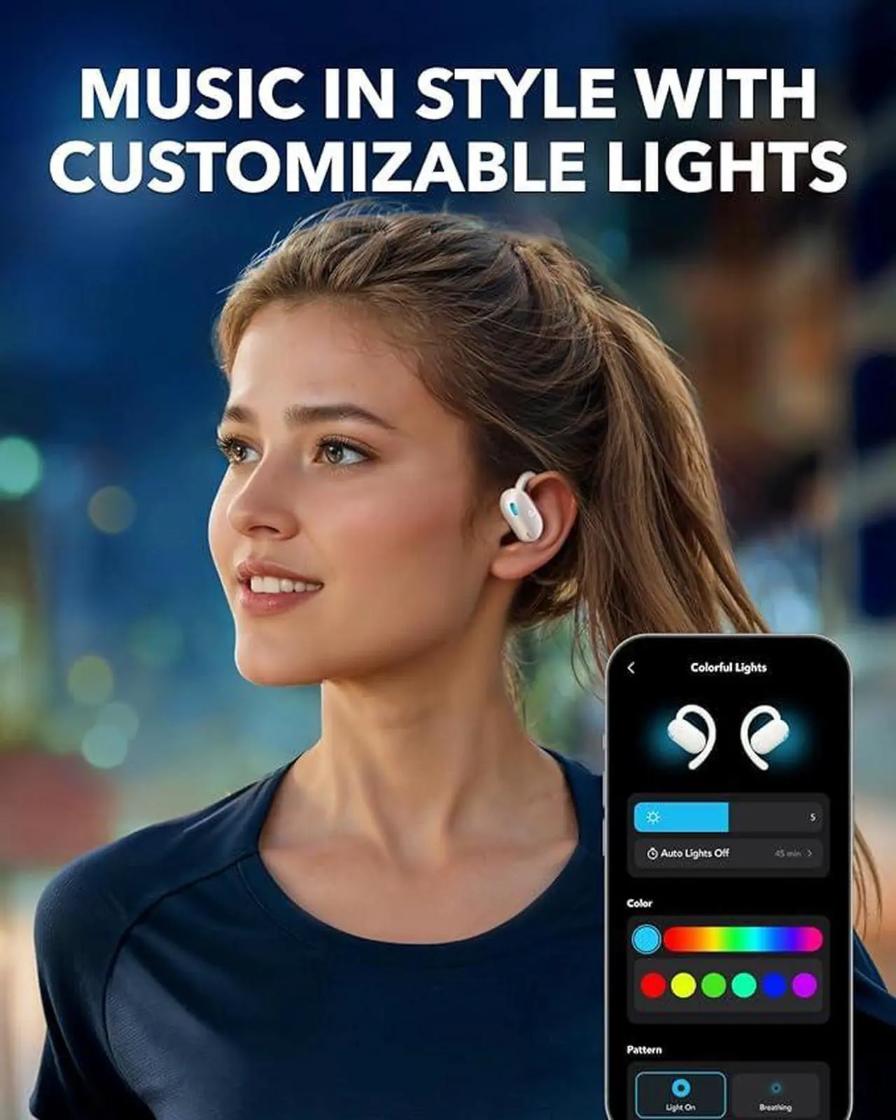 Alt view image 6 of 6 - Soundcore V20i by Anker Open-Ear Headphones, Adjustable Ear Hooks, Ultra-Comfort, Snug Fit, Powerful Sound, Clear Calls, IP55, LED Lights, 36H Playtime, Bluetooth 5.4 Earbuds, Multipoint Connection