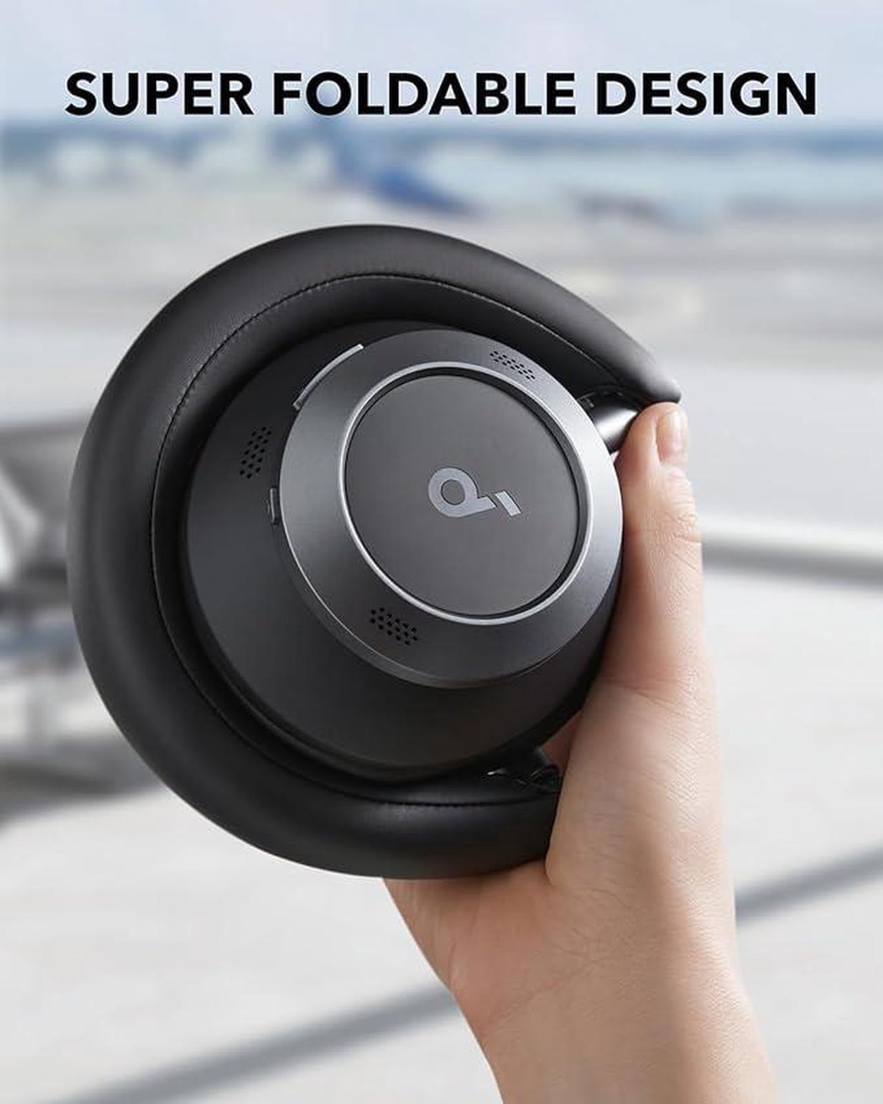 Alt view image 2 of 6 - Soundcore Space One Pro by Anker, Adaptive Active Noise Cancelling Headphones Driven by 6 Mics, Super Foldable Design, 60H Lossless Audio, Ultra-Fast Charging, Hi-Res Wireless Audio, Comfortable Fit