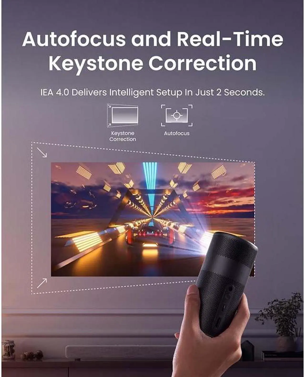 Alt view image 6 of 6 - Anker NEBULA Capsule Air Google TV Projector, Officially Licensed Netflix, 720p Smart Mini Projector with Wi-Fi and Bluetooth, 2 Hours of Playtime, Dolby Digital, Ultra Portable for Any Space