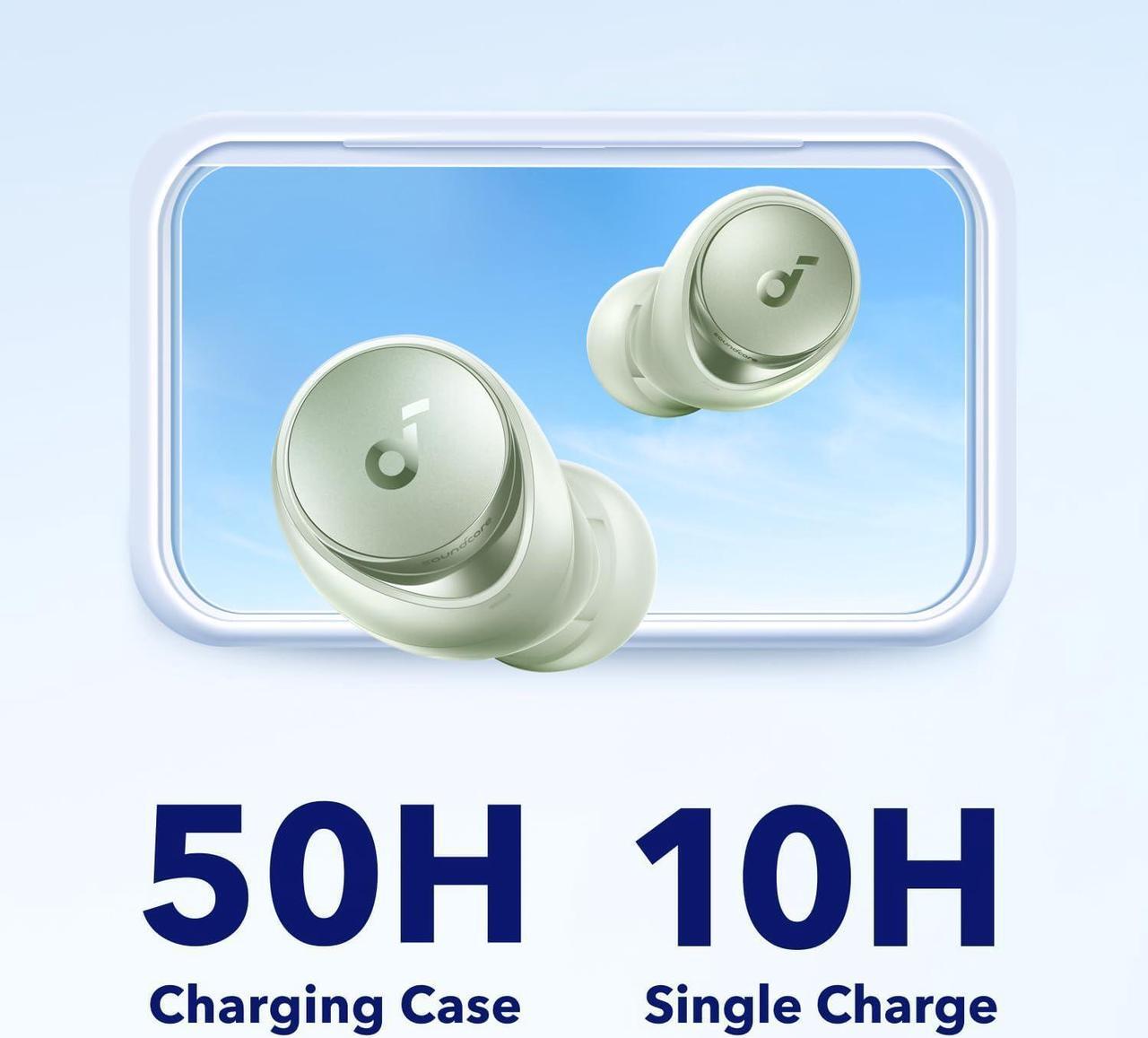 Alt view image 5 of 7 - Soundcore by Anker Space A40 Auto-Adjustable Active Noise Cancelling Wireless Earbuds, Reduce Noise by Up to 98%, 50H Playtime, Hi-Res Sound, Comfortable Fit, App Customization, Wireless Charge