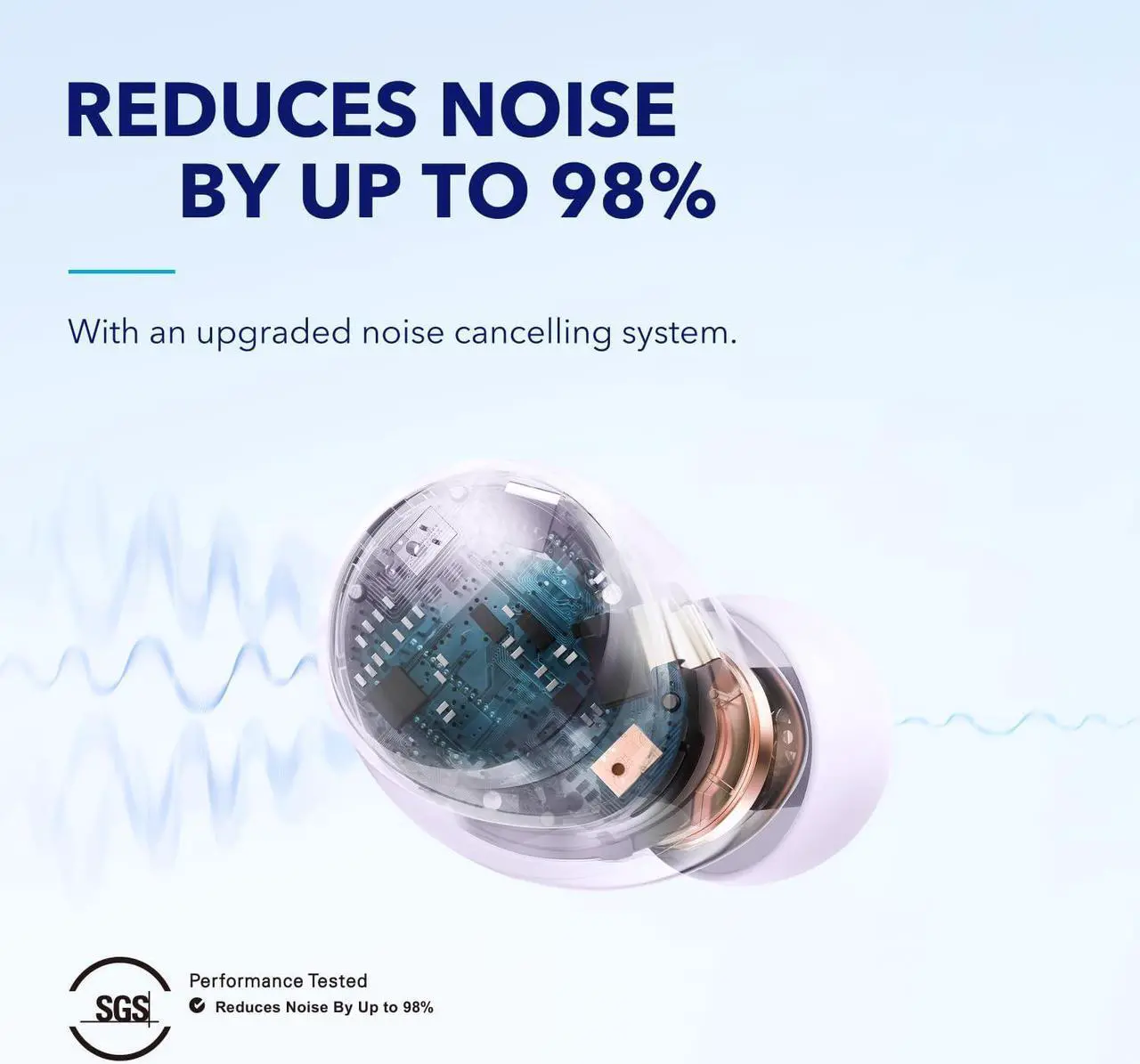 Alt view image 2 of 6 - Soundcore by Anker Space A40 Auto-Adjustable Active Noise Cancelling Wireless Earbuds, Reduce Noise by Up to 98%, 50H Playtime, Hi-Res Sound, Comfortable Fit, App Customization, Wireless Charge