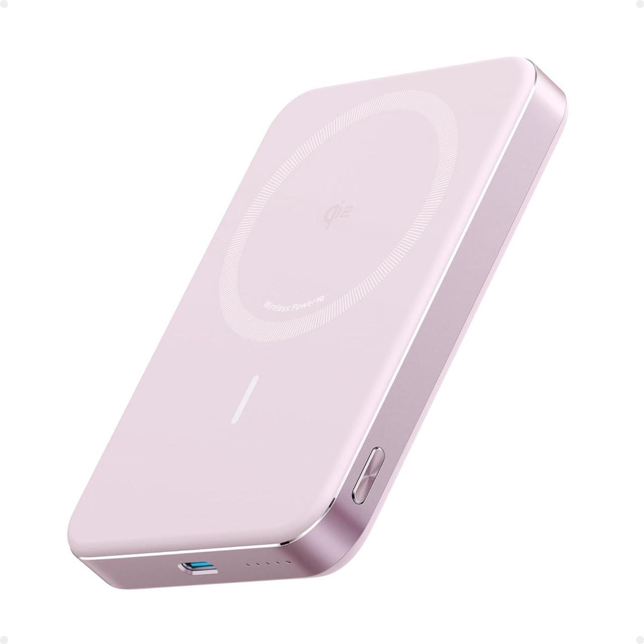 Main image of Anker MagGo Power Bank, Ultra-Slim 10,000mAh Magnetic Battery Pack, Qi2 Certified 15W Ultra-Fast MagSafe Compatible Portable Charger, Ergonomic Design, for iPhone16/15/14/13/12 Series Only Pink