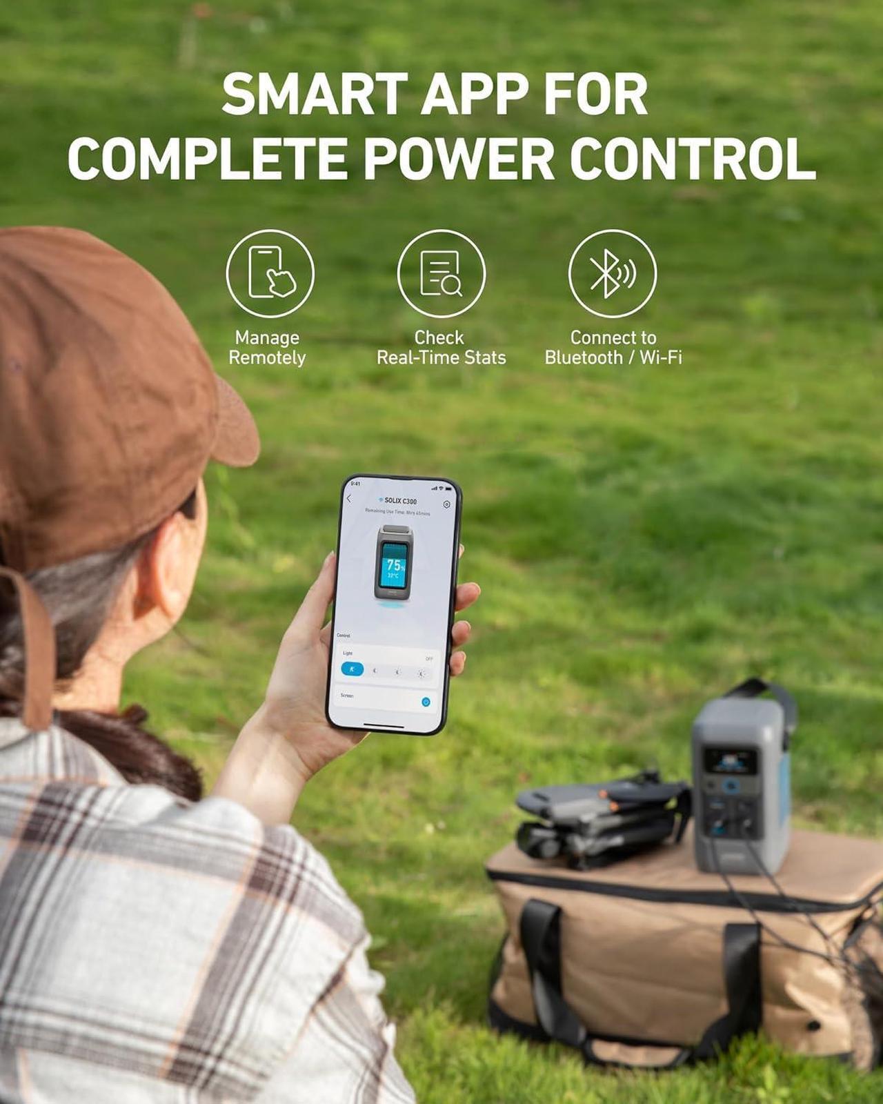 Alt view image 7 of 7 - Anker SOLIX C200 DC Power Bank Station (60,000mAh), 192Wh Portable Power Station, LiFePO4 Battery, 200W Solar Generator, for Outdoor Camping, Traveling, and Emergencies (No Wall Charger Included)