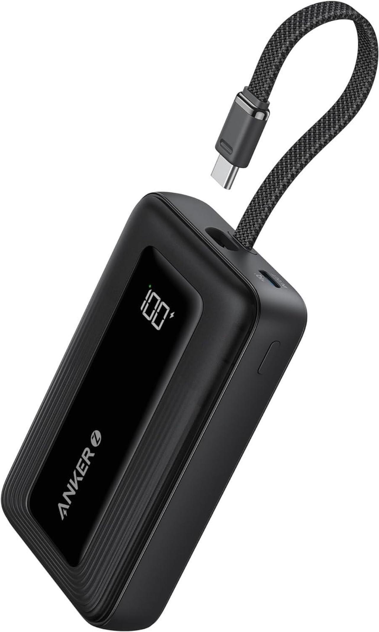 Main image of Anker Zolo Portable Charger, 10,000mAh 30W Power Bank with Built-in Lanyard USB-C Cable for Travel, Fast Charging Battery Pack for iPhone 16/15 Series, MacBook, Galaxy, iPad, and More