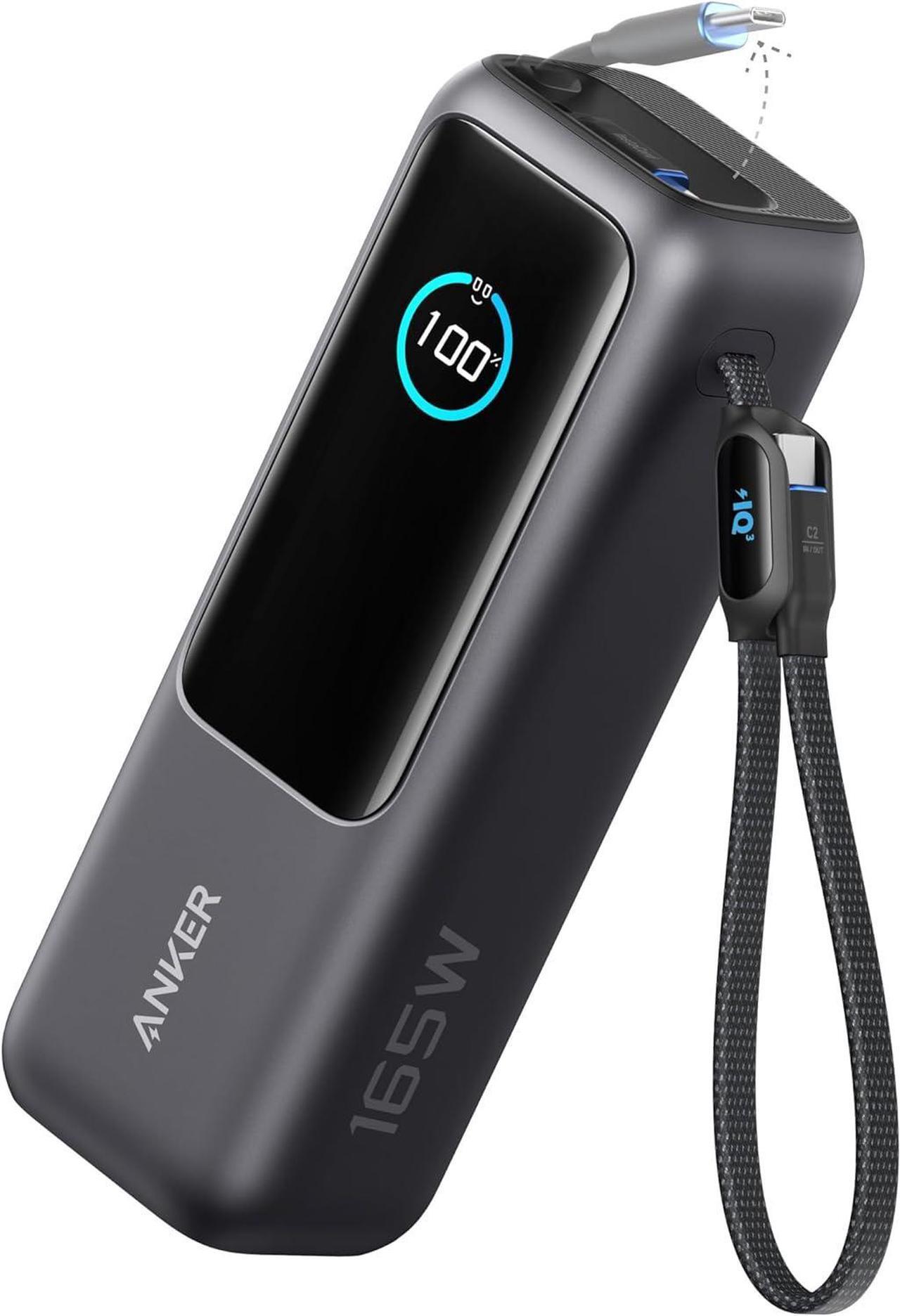 Main image of Anker Laptop Power Bank, 25,000mAh Portable Charger with Triple 100W USB-C Ports for Multi-Device Charging, Built-in and Retractable Cables, for iPhone 16/15 Series, MacBook, Samsung, and More