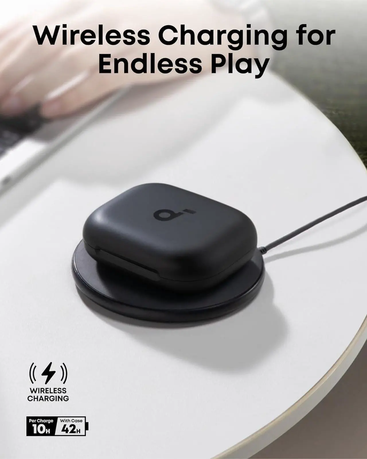 Alt view image 6 of 6 - Soundcore AeroFit 2 by Anker, Open-Ear Headphones, Adjustable Ear Hooks, Snug Fit, Rich Bass, Hi-Res Wireless Audio, 42H Play, Bluetooth 5.4, Wireless Charging, IP55, AI Clear Calls, Open-Ear Earbuds