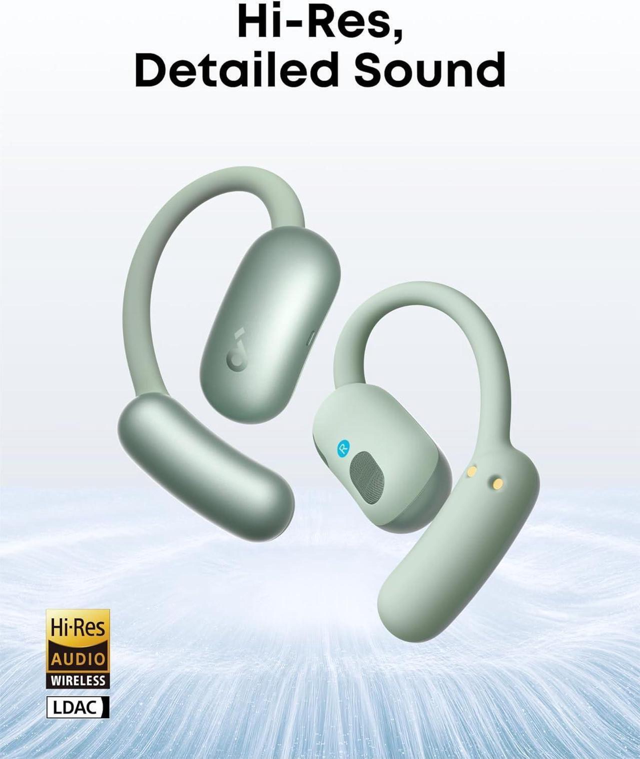 Alt view image 5 of 6 - Soundcore AeroFit 2 by Anker, Open-Ear Headphones, Adjustable Ear Hooks, Snug Fit, Rich Bass, Hi-Res Wireless Audio, 42H Play, Bluetooth 5.4, Wireless Charging, IP55, AI Clear Calls, Open-Ear Earbuds