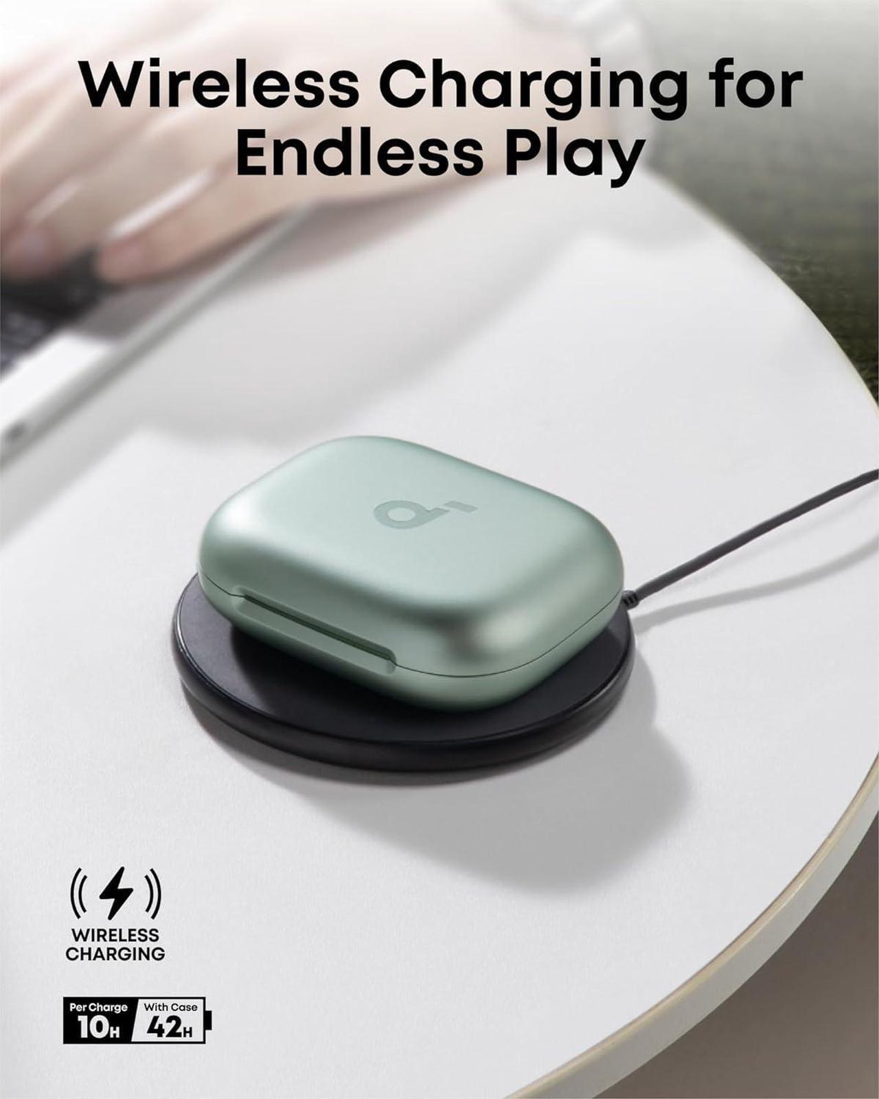 Alt view image 6 of 6 - Soundcore AeroFit 2 by Anker, Open-Ear Headphones, Adjustable Ear Hooks, Snug Fit, Rich Bass, Hi-Res Wireless Audio, 42H Play, Bluetooth 5.4, Wireless Charging, IP55, AI Clear Calls, Open-Ear Earbuds