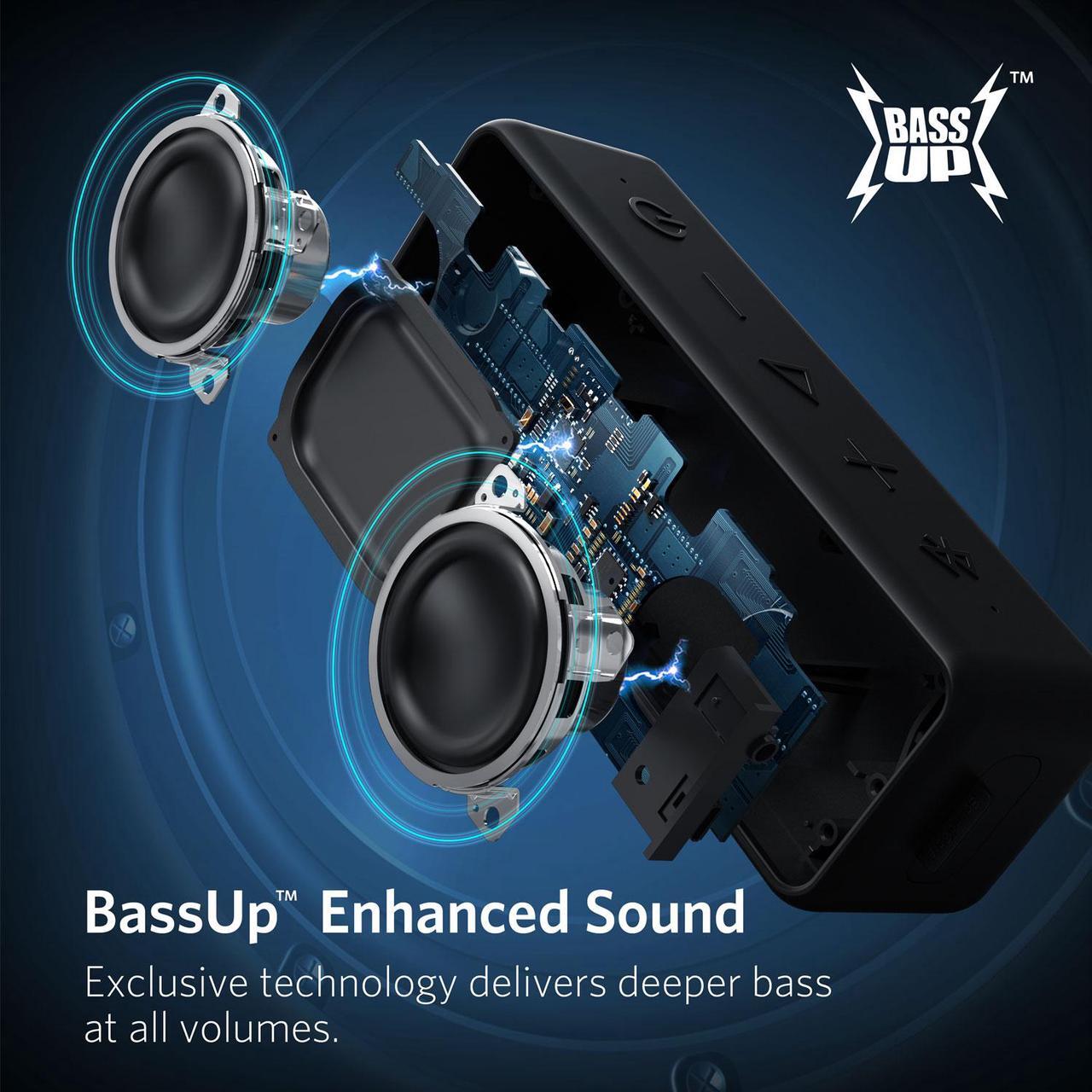 Alt view image 2 of 7 - Anker Soundcore 2 Portable Bluetooth Speaker with Superior Stereo Sound, Exclusive BassUp, 12-Watts, IPX5 Water-Resistant, 24-Hour Playtime, Perfect Wireless Speaker for Home, Outdoors, Travel