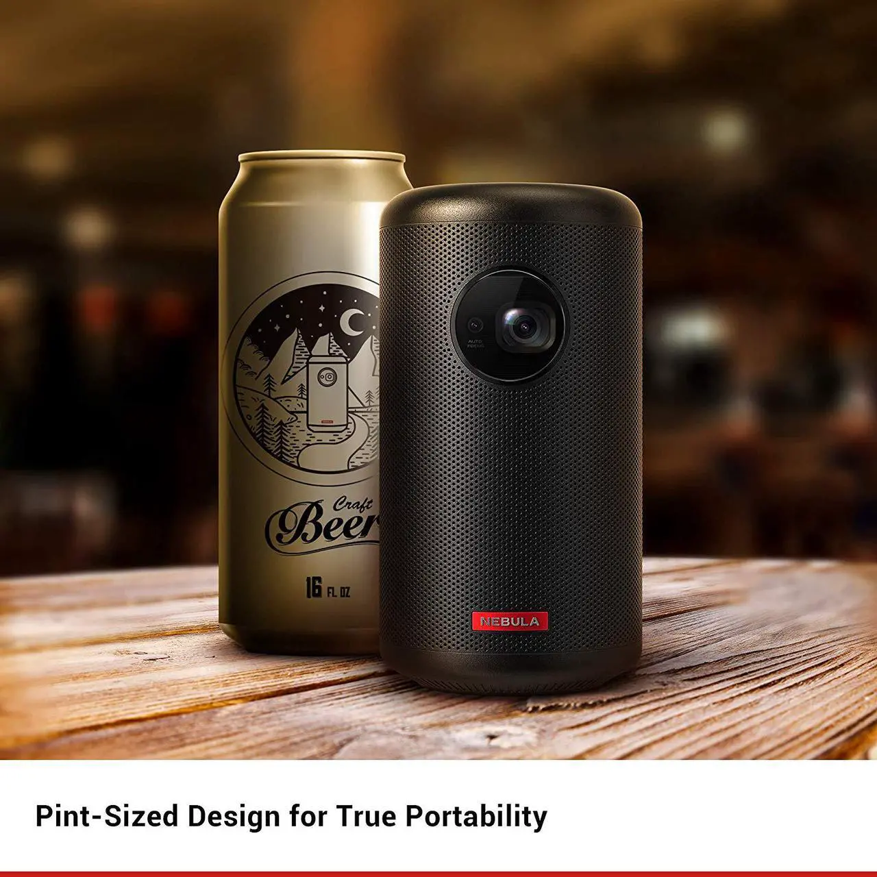 Alt view image 3 of 7 - Nebula Capsule II Smart Mini Projector, by Anker, Palm-Sized 200 ANSI Lumen 720p HD Portable Projector Pocket Cinema with Wi-Fi, DLP, 8W Speaker, 100 Inch Picture, 3, 600+ Apps, Movie Projector