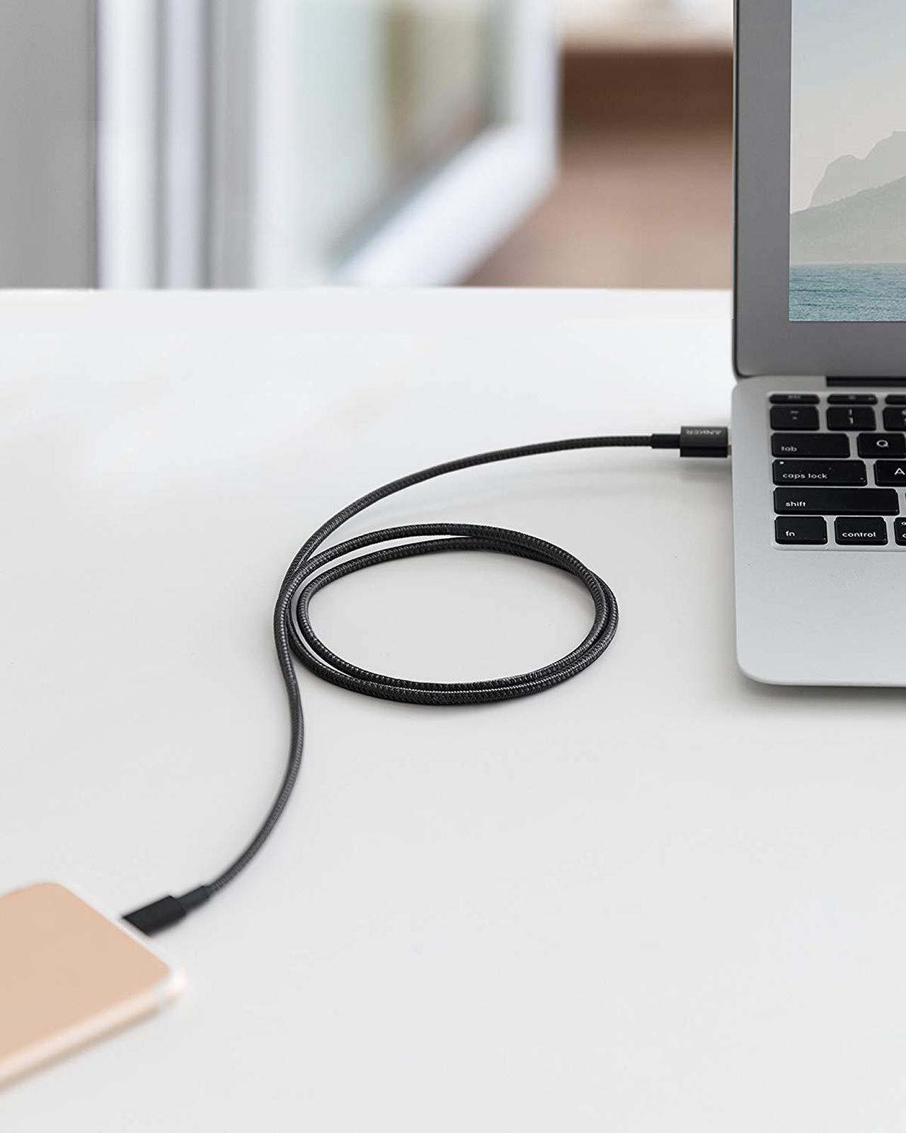 Alt view image 6 of 6 - Anker 6ft Premium Nylon Lightning Cable [2-Pack], Apple MFi Certified for iPhone Chargers, iPhone 11/11 Pro/11 Pro Max/Xs/XS Max/XR/X / 8/8 Plus / 7/7 Plus / 6/6 Plus, iPad Pro Air 2, and More(Black)