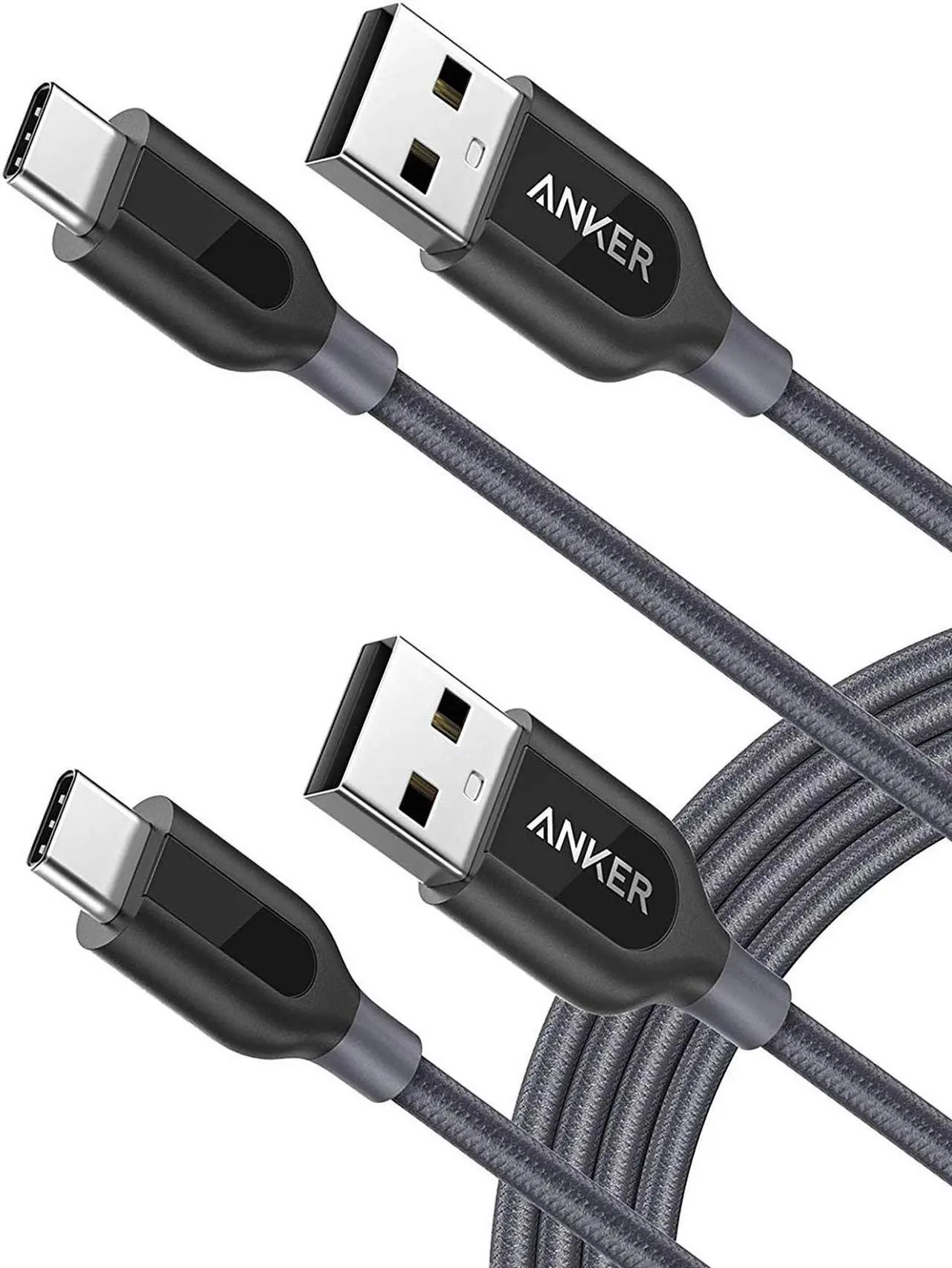 Main image of Anker [2-Pack 6ft] Powerline+ USB-C to USB-A, Double-Braided Nylon Fast Charging Cable, for Samsung Galaxy S10/ S9 / S9+ / S8 / S8+, MacBook and More