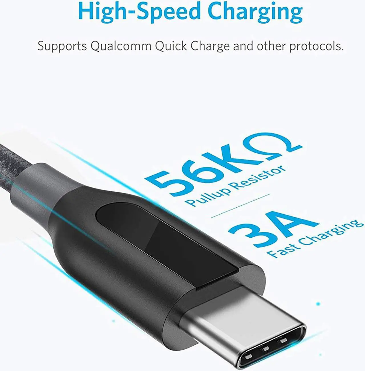Alt view image 4 of 7 - Anker [2-Pack 6ft] Powerline+ USB-C to USB-A, Double-Braided Nylon Fast Charging Cable, for Samsung Galaxy S10/ S9 / S9+ / S8 / S8+, MacBook and More